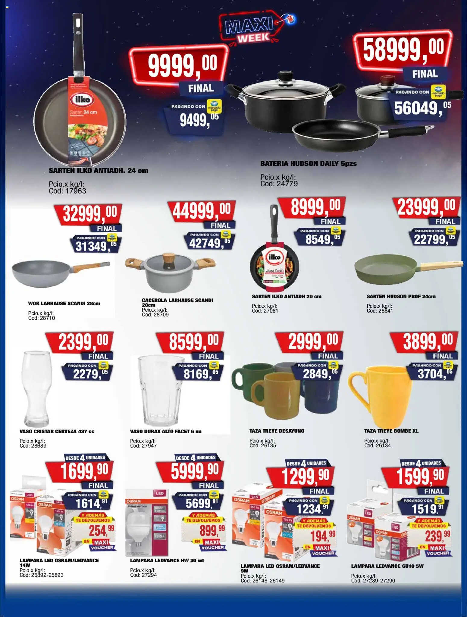 Maxiconsumo ofertas │ válido desde el 10.11.2025 | Página: 40 | Productos: Sartén, Wok, Lámpara, Cerveza