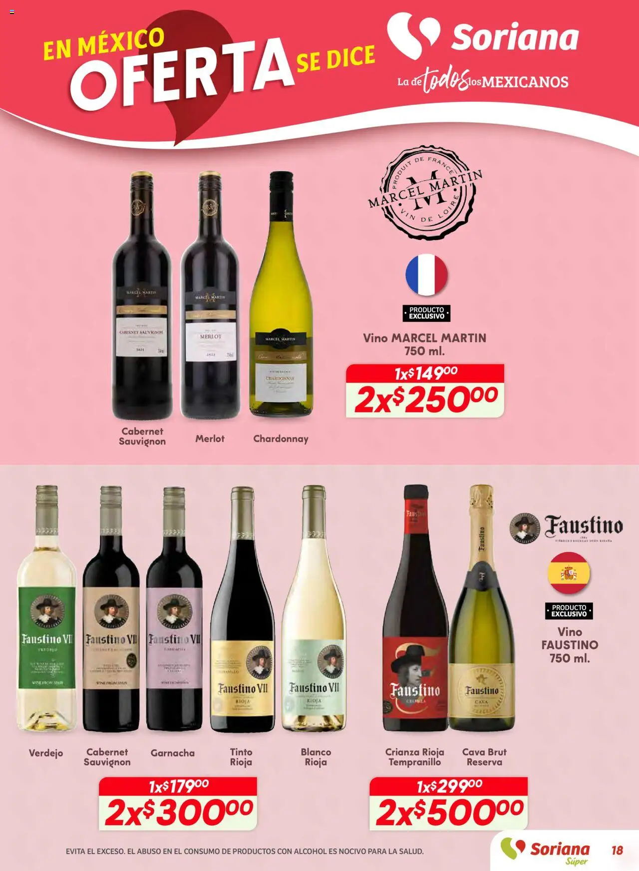 Nuevas ofertas de Soriana válidas en toda la República Mexicana desde el 25.09.2025. ¡Encuentra las mejores ofertas en Soriana - Preciazazaso Súper: Valle de México! | Página: 18 | Productos: Cava, Vino
