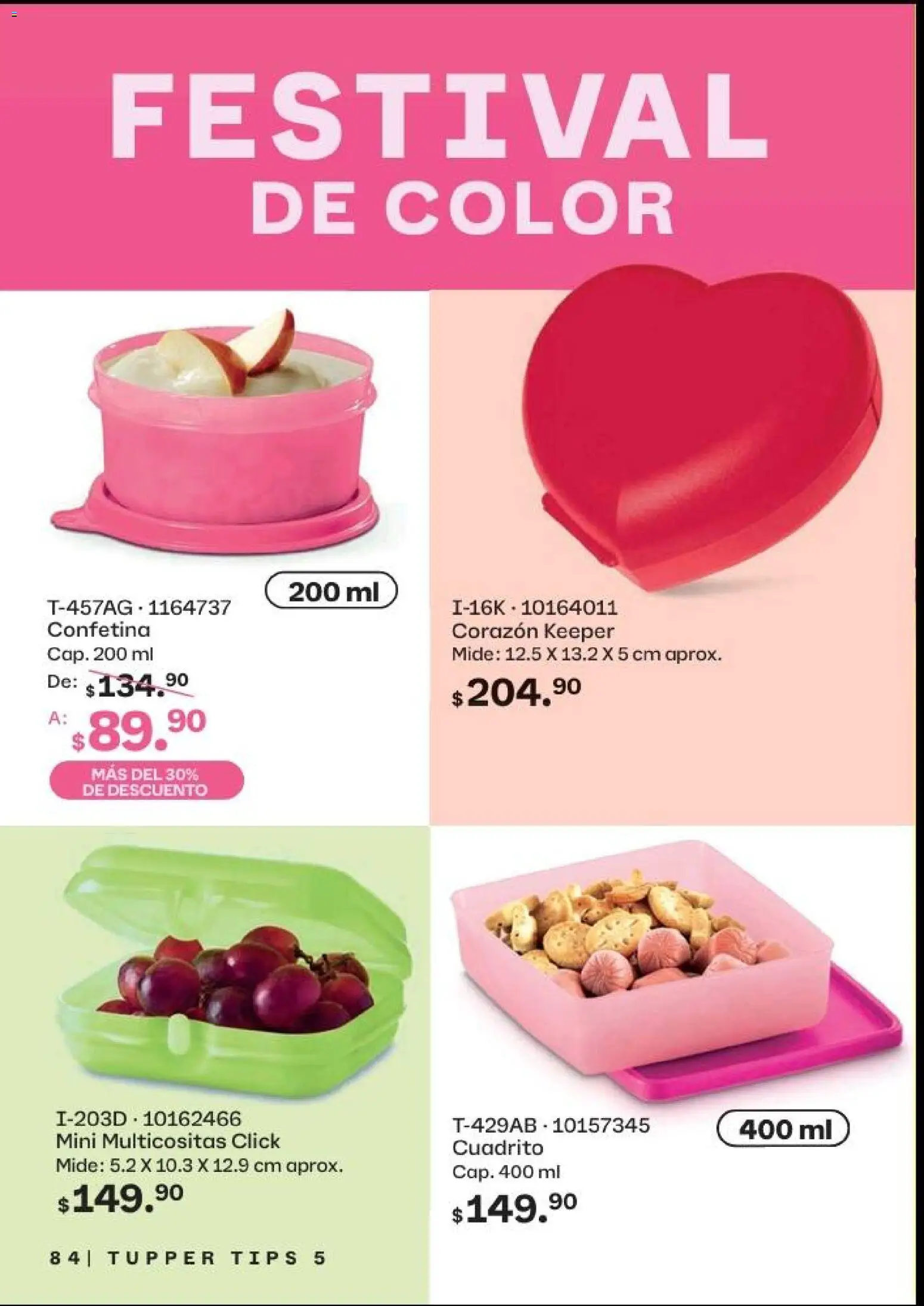 Nuevas ofertas de Tupperware válidas en toda la República Mexicana desde el 20.04.2026. ¡Encuentra las mejores ofertas en Tupperware catálogo! | Página: 84 | Productos: Tupper