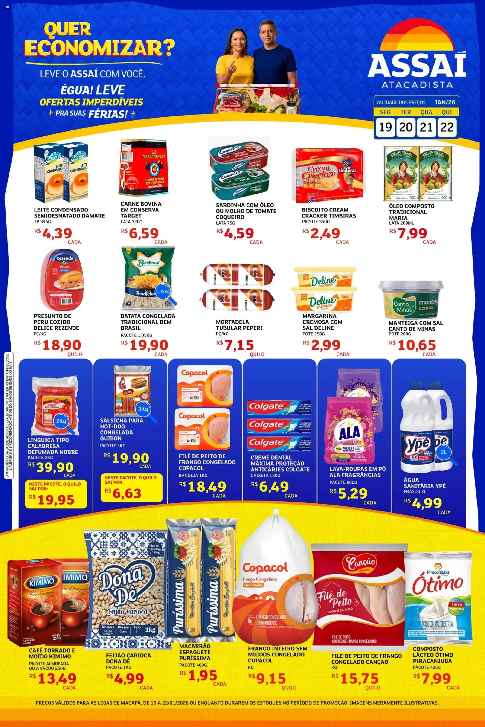 Assaí Atacadista Folheto - válido de 19.01.2026 | Página: 1 | Produtos: Pó, Leite, Óleo, Frango