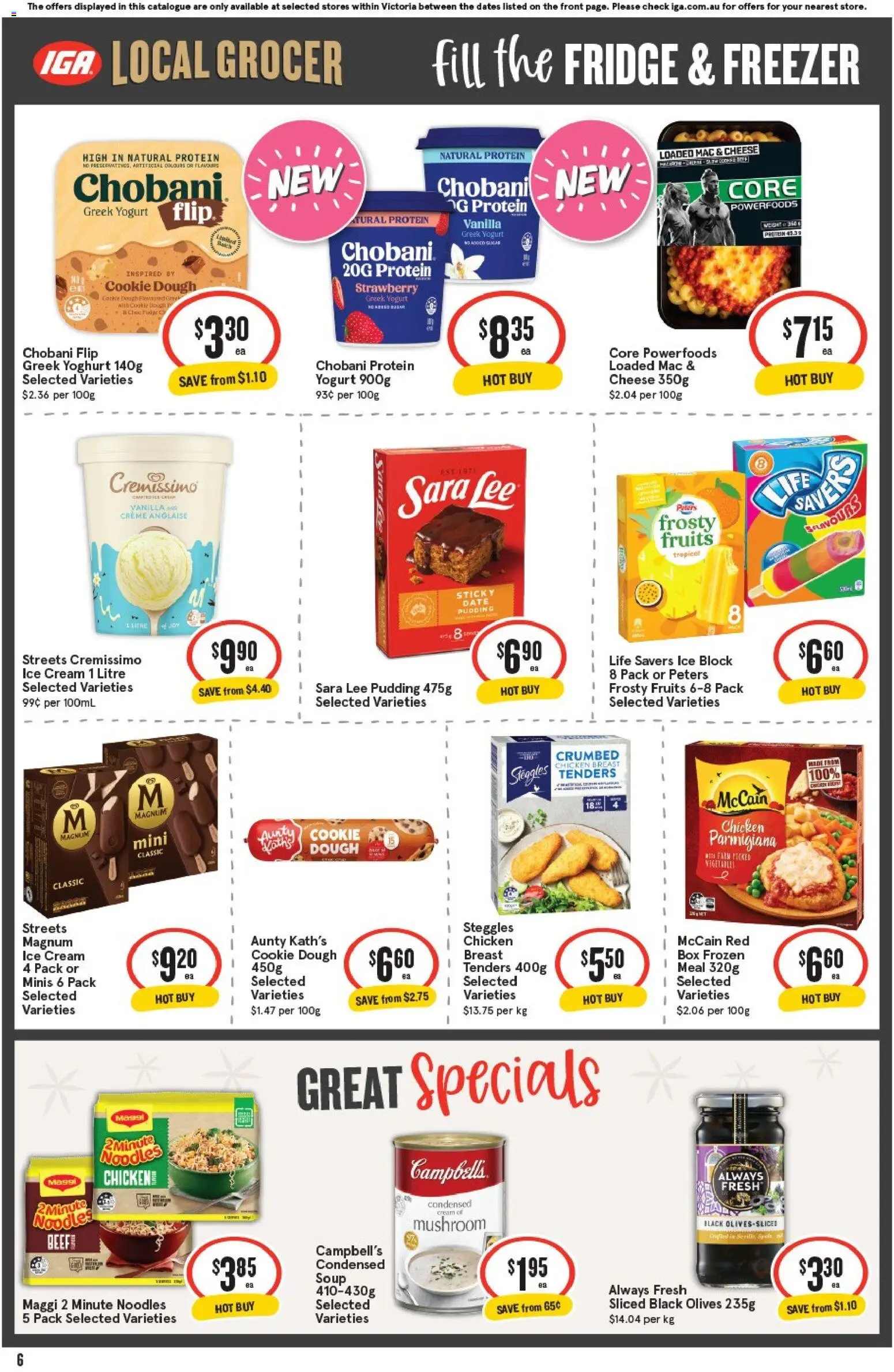 IGA catalogue - valid from 15.04.2026 | Page: 6 | Products: Box, Cheese, Noodles, Date