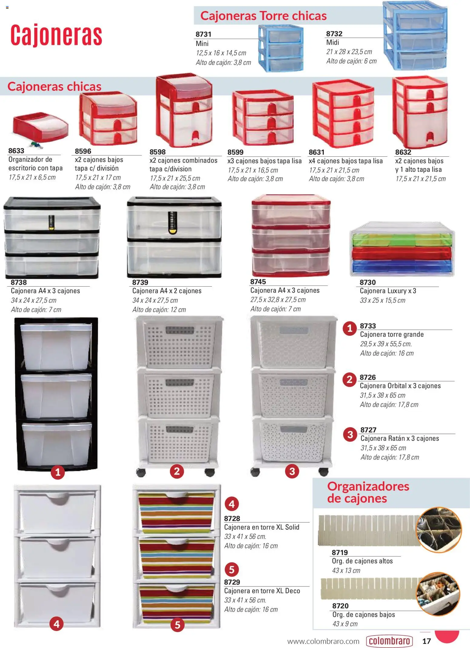 Colombraro catálogo │ válido desde el 26.01.2026 | Página: 17 | Productos: Organizador, Escritorio, Cajonera