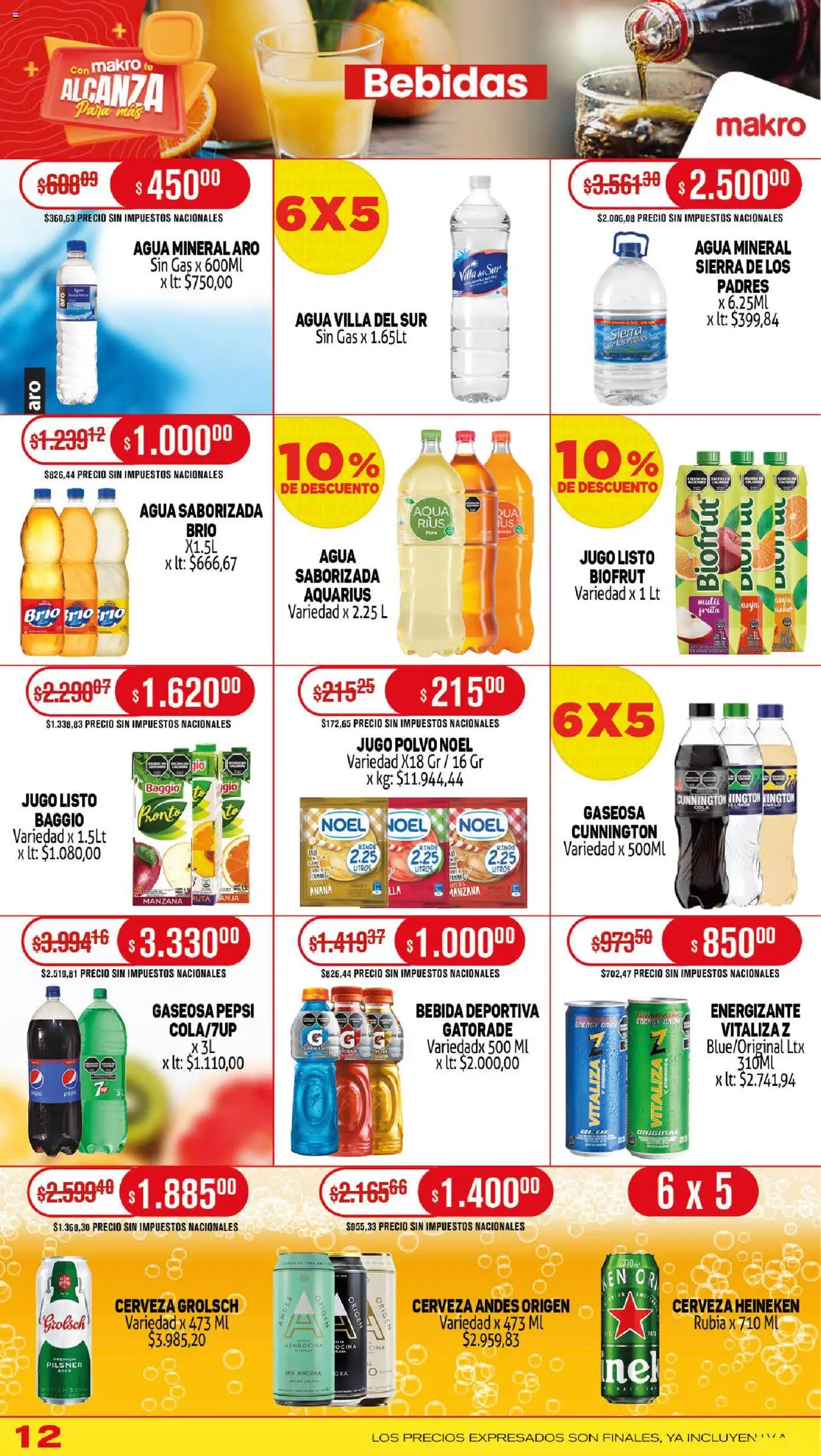 Makro ofertas │ válido desde el 25.09.2025 | Página: 12 | Productos: Polvo, Gaseosa, Agua, Té