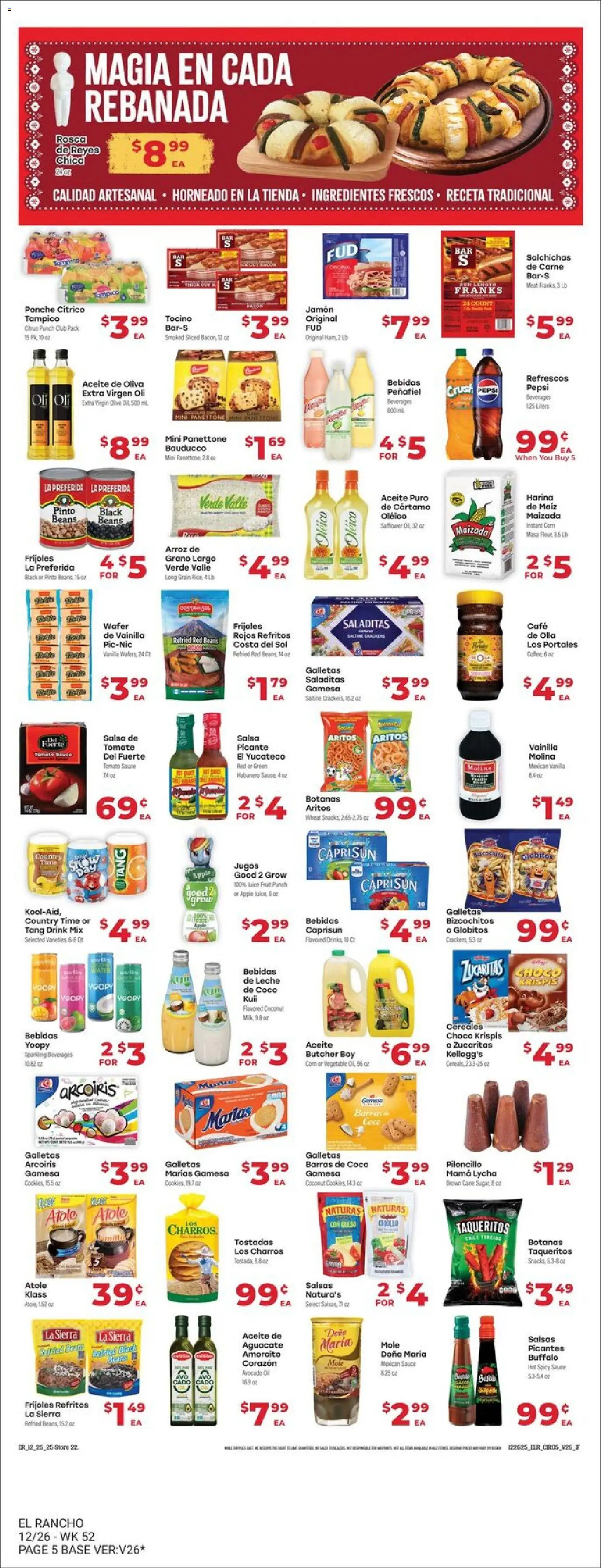 El Rancho Weekly Ad - valid from 26.12.2025 | Page: 5 | Products: Oil, Juice, Cereals, Sugar