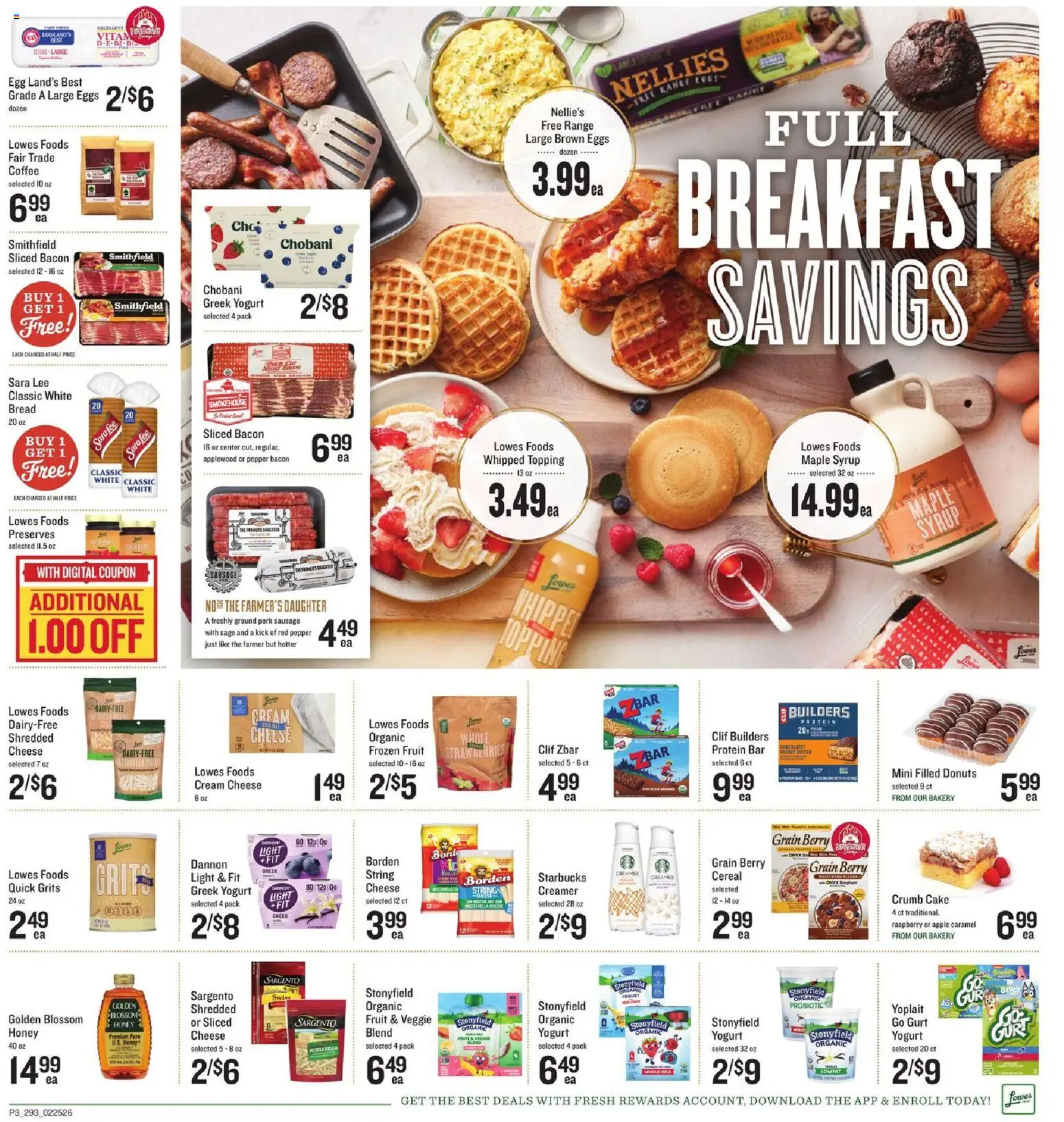 Lowes Foods Weekly Ad - SC - valid from 25.02.2026 | Page: 3 | Products: Bakery, Cheese, Pork, Cream
