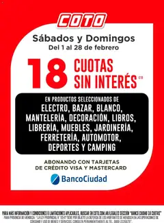 Vista previa Coto - Banco Ciudad Cuotas Febrero válido desde el 01.02.2026