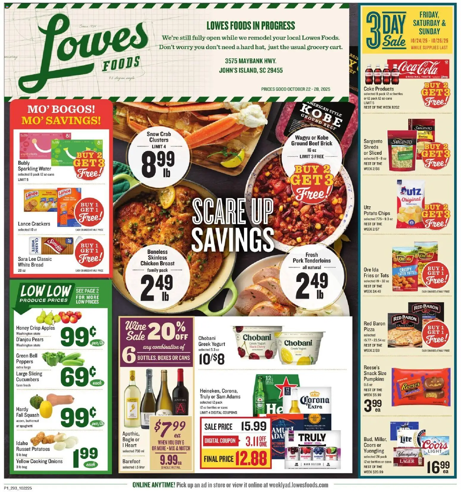 Lowes Foods Weekly Ad - SC - valid from 22.10.2025 | Page: 1 | Products: Peppers, Pizza, Apples, Potatoes