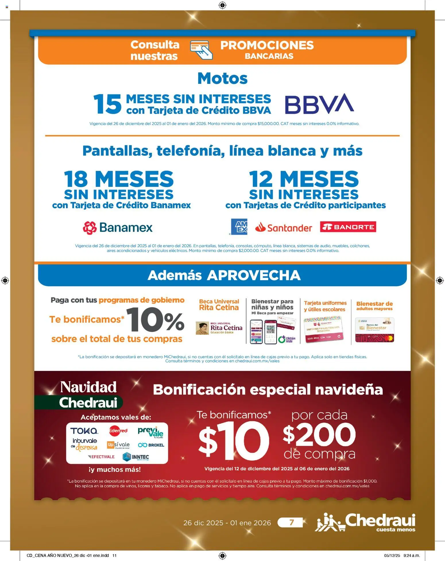 Nuevas ofertas de Chedraui válidas en toda la República Mexicana desde el 26.12.2025. ¡Encuentra las mejores ofertas en Chedraui folleto Delicias! | Página: 10 | Productos: Monedero, Banco, Té, Sobre