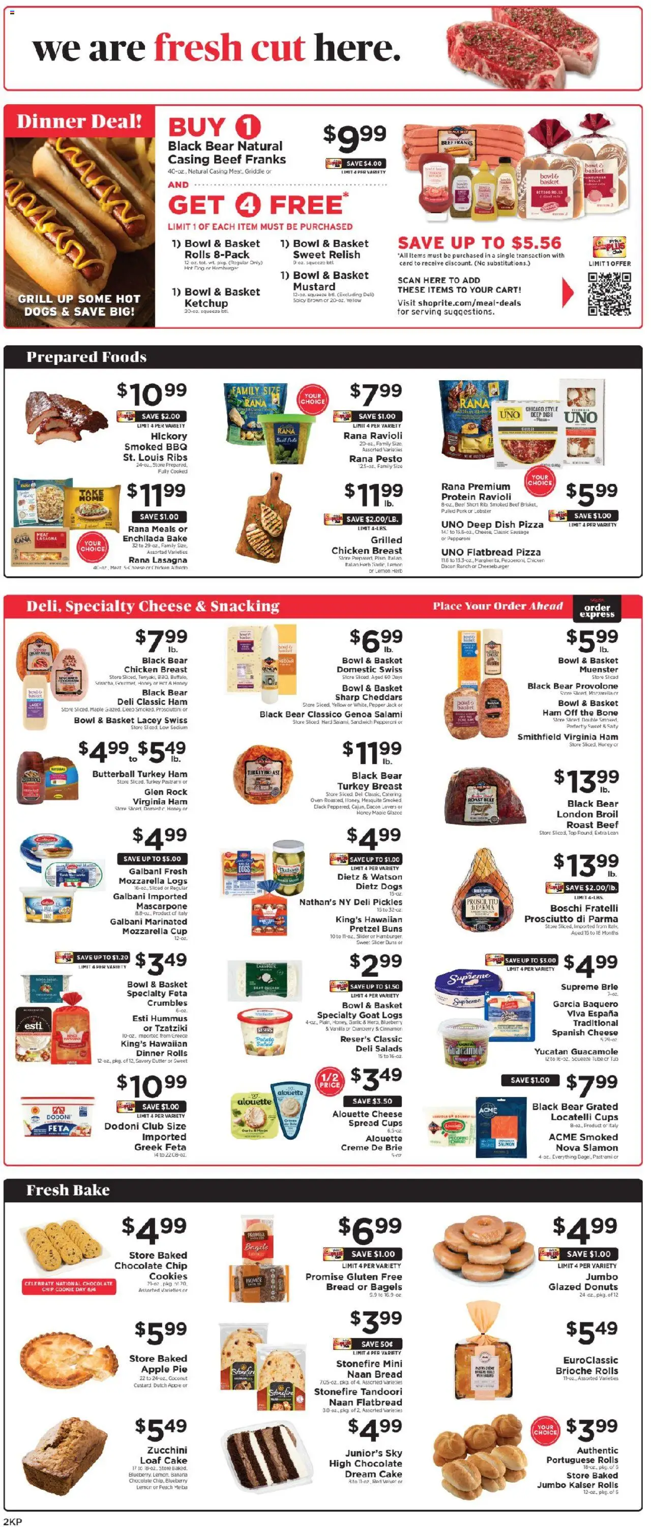 ShopRite Weekly Ad 2 - valid from 03.08.2025 | Page: 3 | Products: Pork, Salad, Pepper, Peach