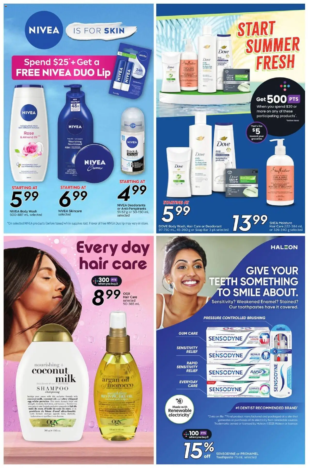 Sobeys flyer valid from 12.06.2025 | Page: 23 | Products: Shampoo, Conditioner, Body wash, Milk