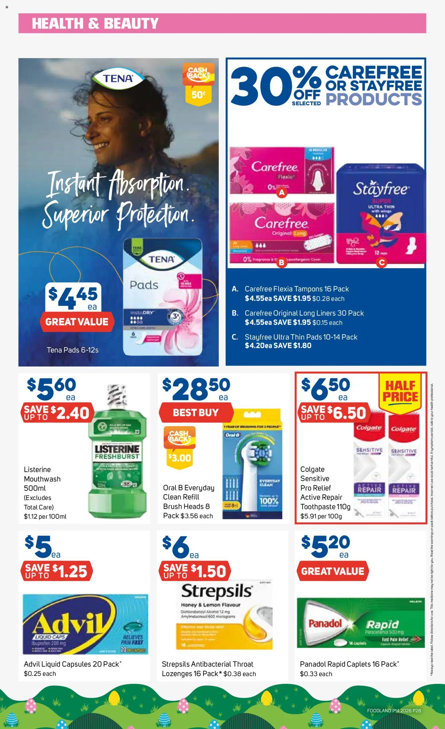 Foodland catalogue - valid from 01.04.2026 | Page: 28 | Products: Brush, Toothpaste, Mouthwash, Lemon