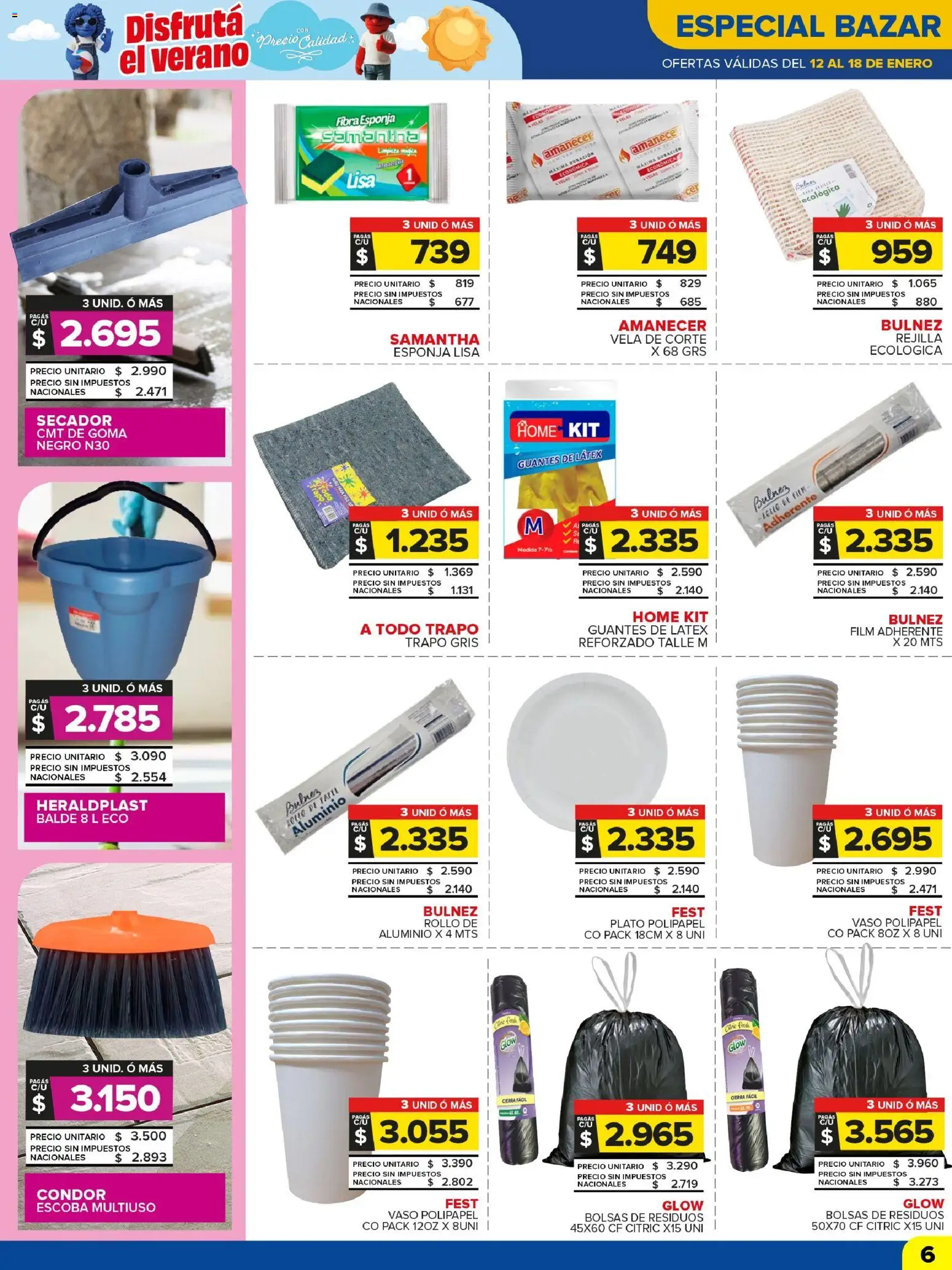 Carrefour Maxi catálogo │ válido desde el 12.01.2026 | Página: 6 | Productos: Vela, Rejilla, Escoba, Guantes