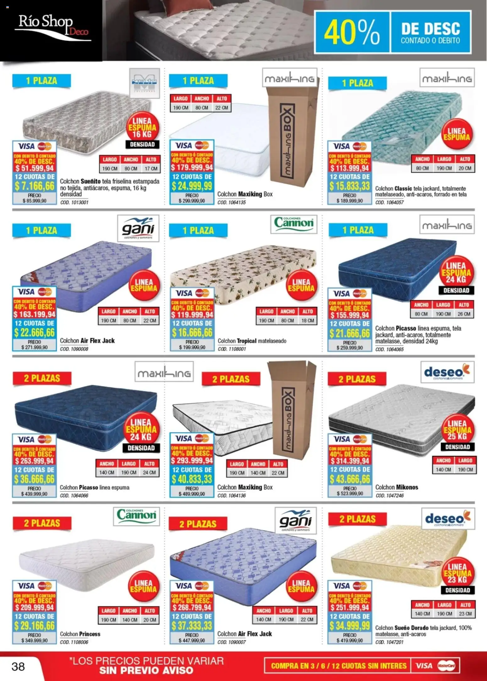 Río Shop Deco catálogo │ válido desde el 01.01.2026 | Página: 38 | Productos: Colchón, Espuma