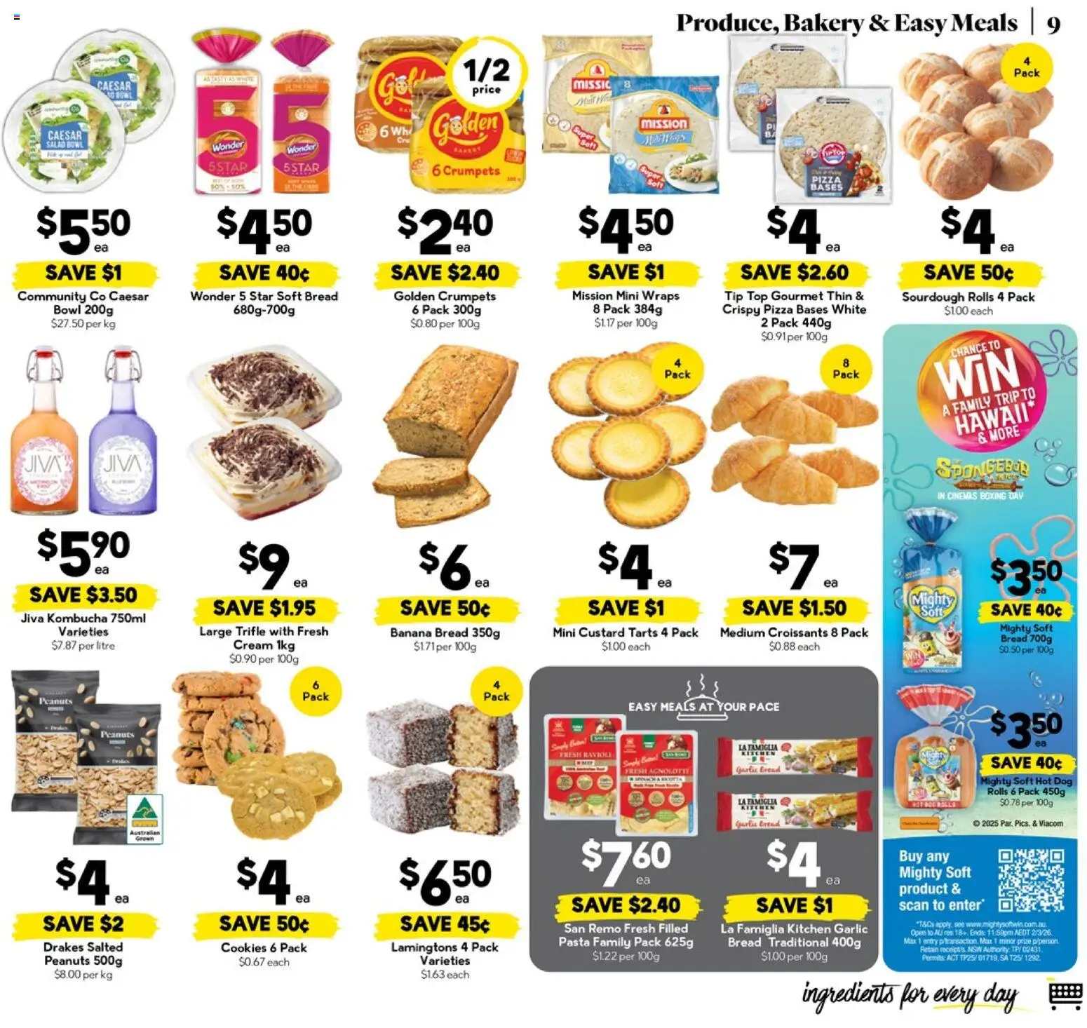 Drakes catalogue - valid from 19.11.2025 | Page: 9 | Products: Crumpets, Pizza, Salad, Bakery