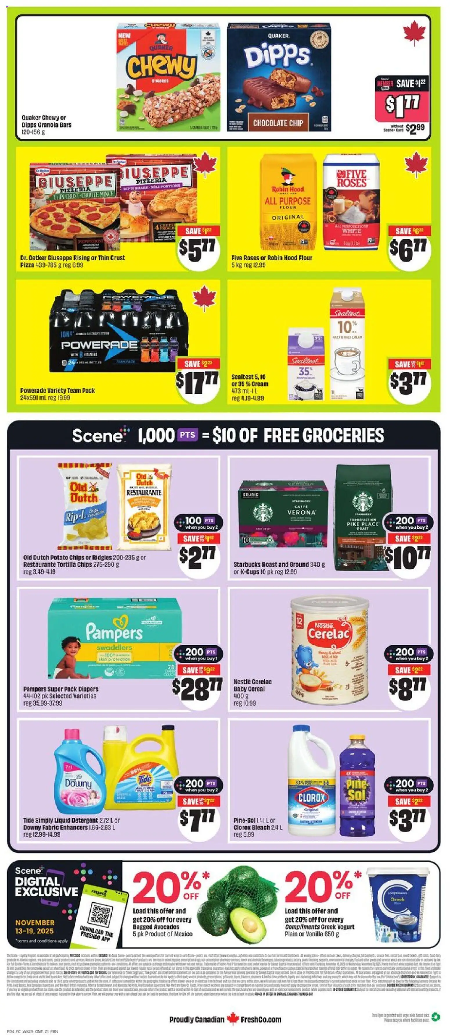 FreshCo flyer valid from 13.11.2025 | Page: 2 | Products: Cream, Detergent, Yogurt, Chocolate