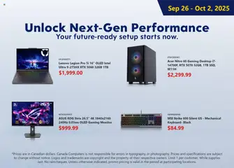 Preview of Canada Computers - Weekly flyer from shop Canada Computers valid from 26.09.2025