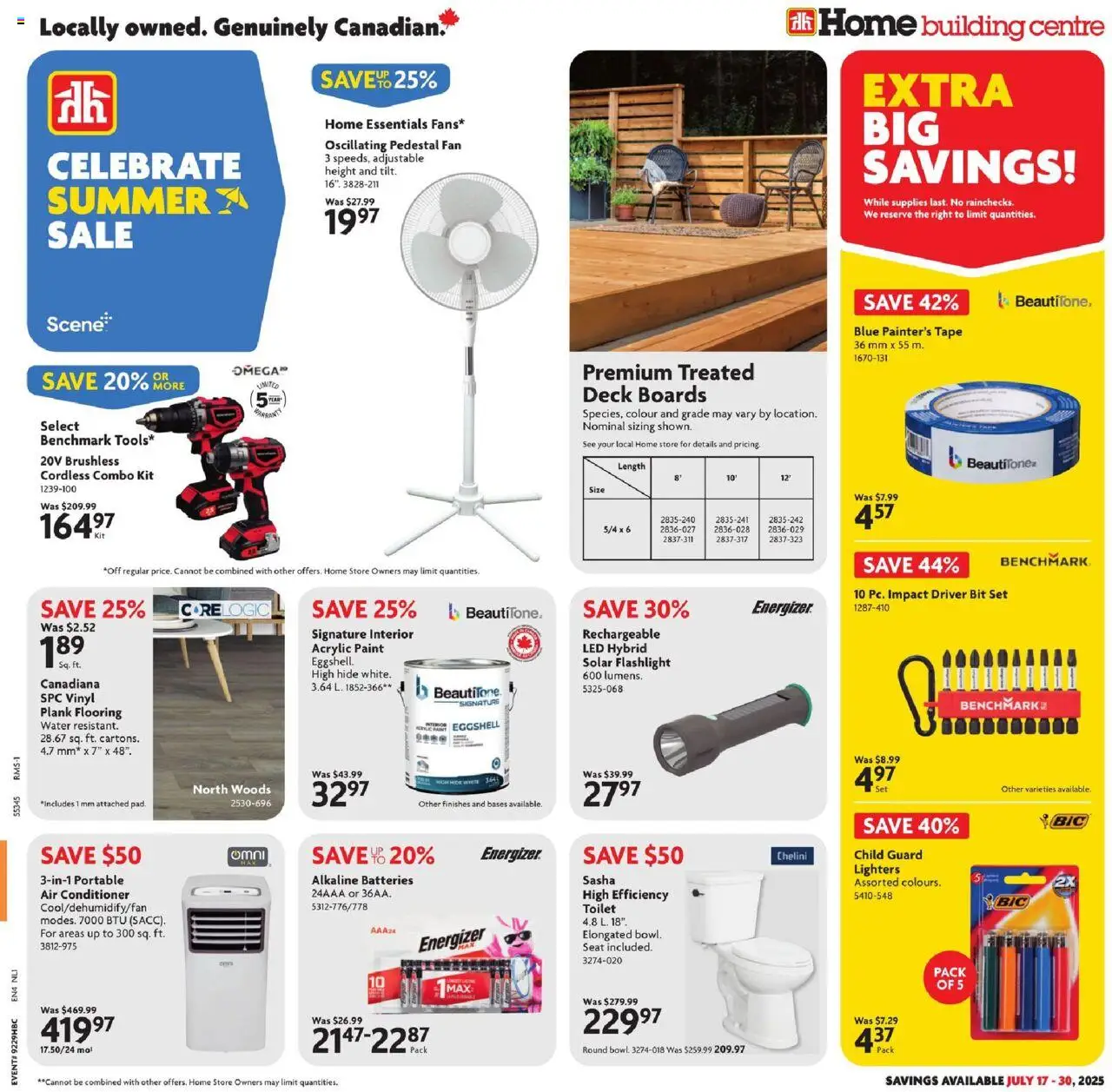 Home Hardware flyer valid from 17.07.2025 | Page: 1 | Products: Fan, Conditioner