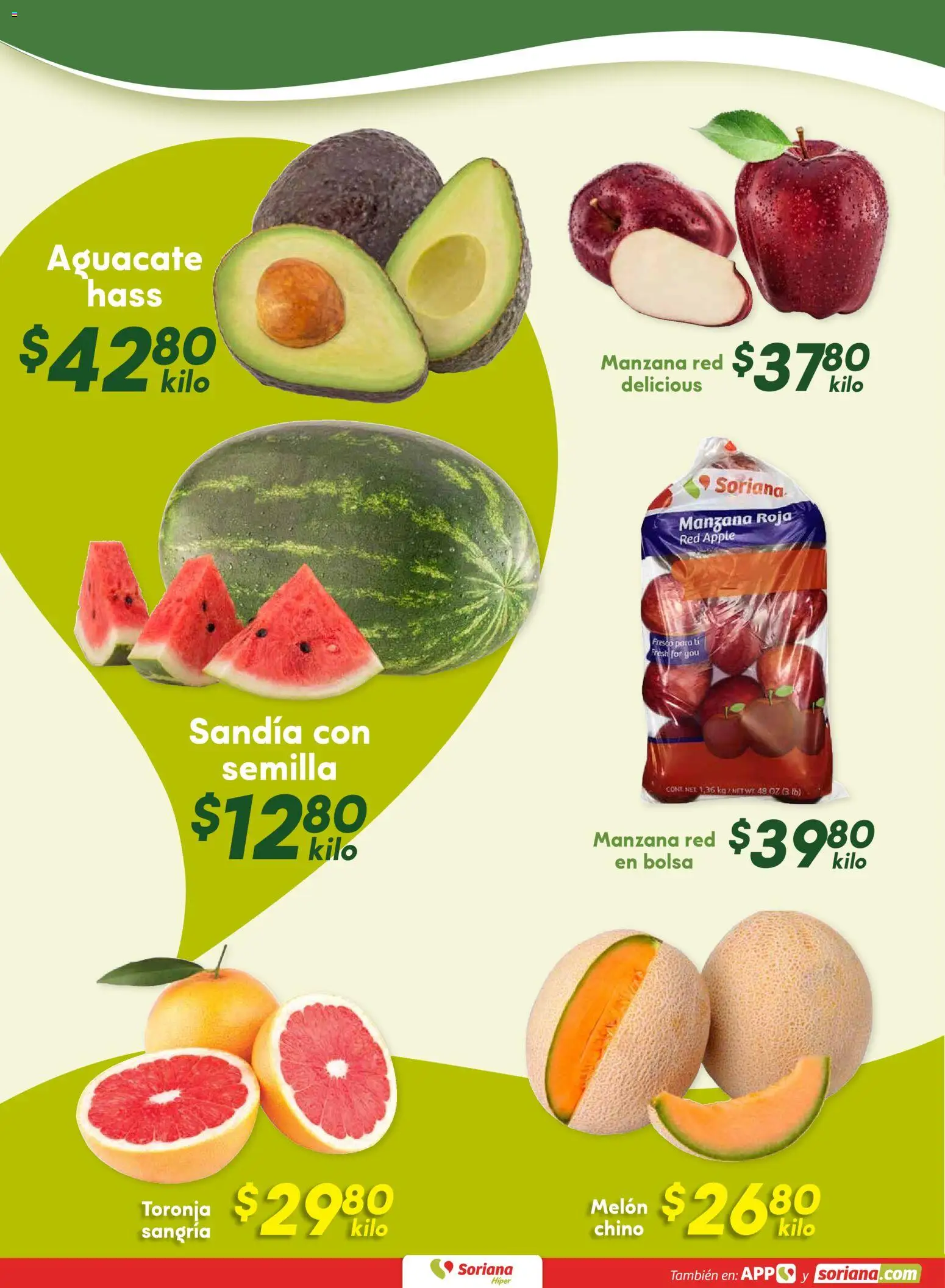 Nuevas ofertas de Soriana válidas en toda la República Mexicana desde el 13.03.2026. ¡Encuentra las mejores ofertas en Soriana Fin de Semana Híper: Ver, Tab, Chis, Camp, Yuc y Q. Roo! | Página: 12 | Productos: Sandía, Melón, Bolsa, Aguacate