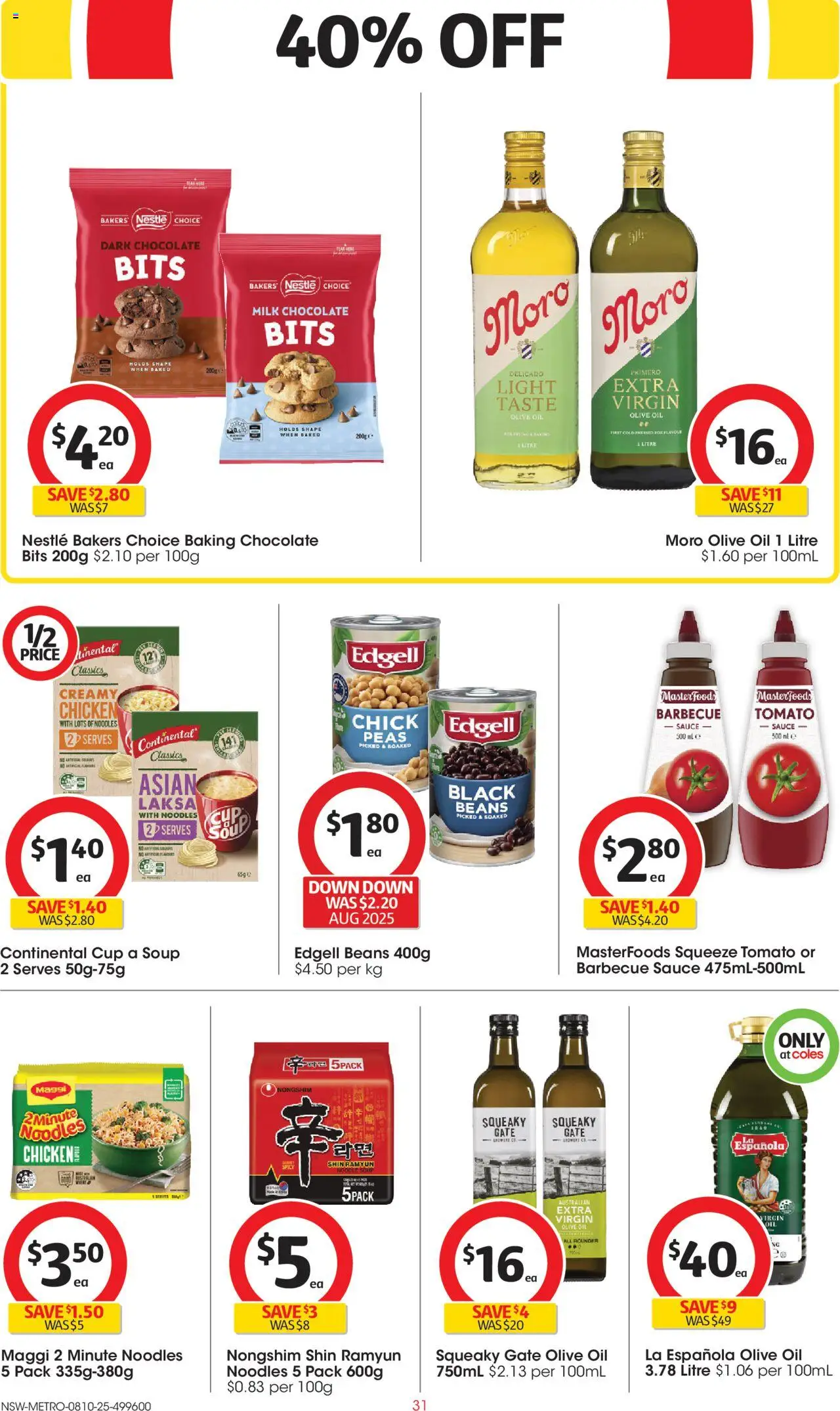 Coles catalogue - valid from 08.10.2025 | Page: 31 | Products: Gate, Oil, Noodles, Sauce