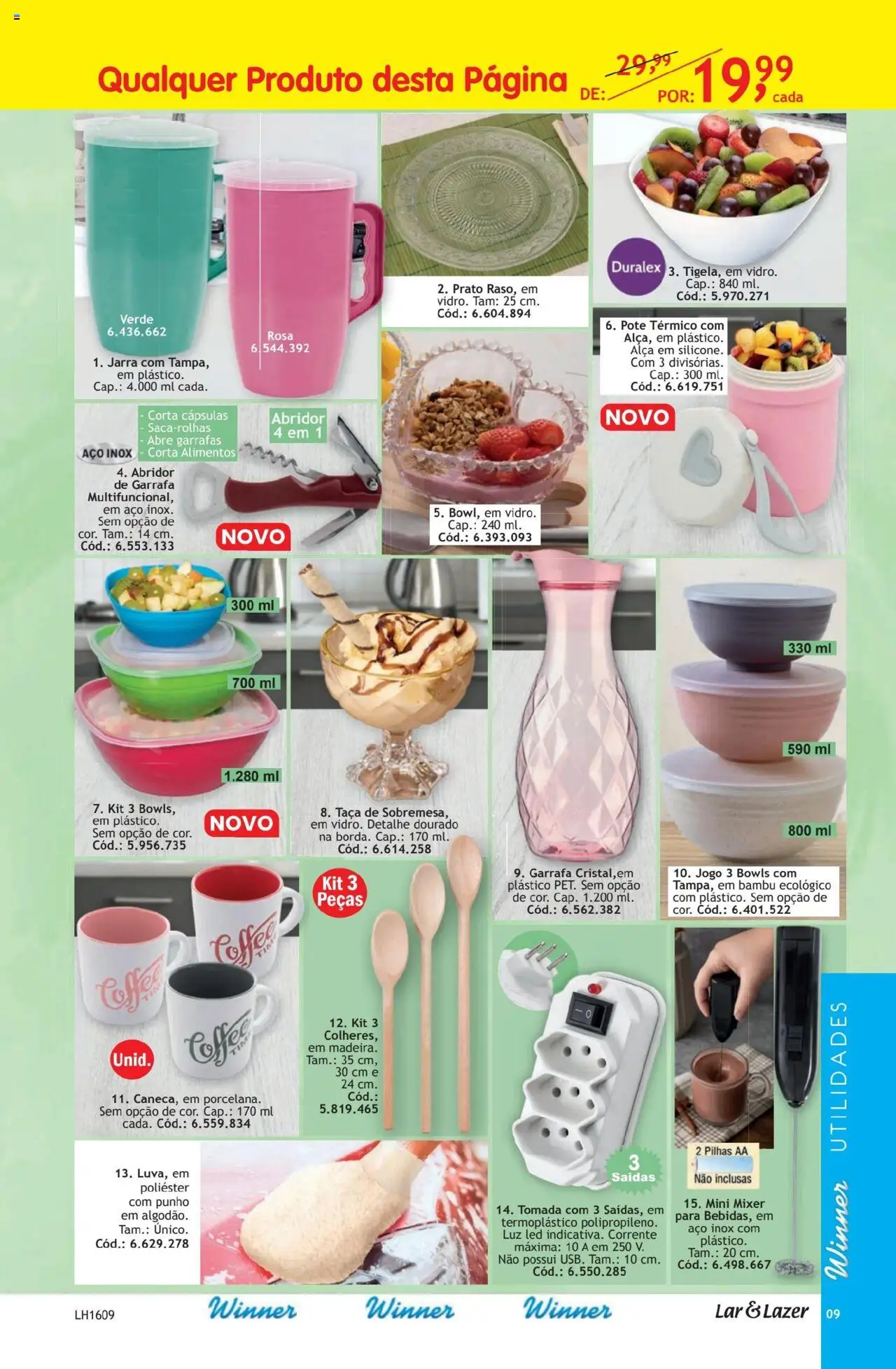 Quatro Estações Folheto - válido de 01.10.2025 | Página: 9 | Produtos: Abridor, Pilhas, Tomada, Jarra