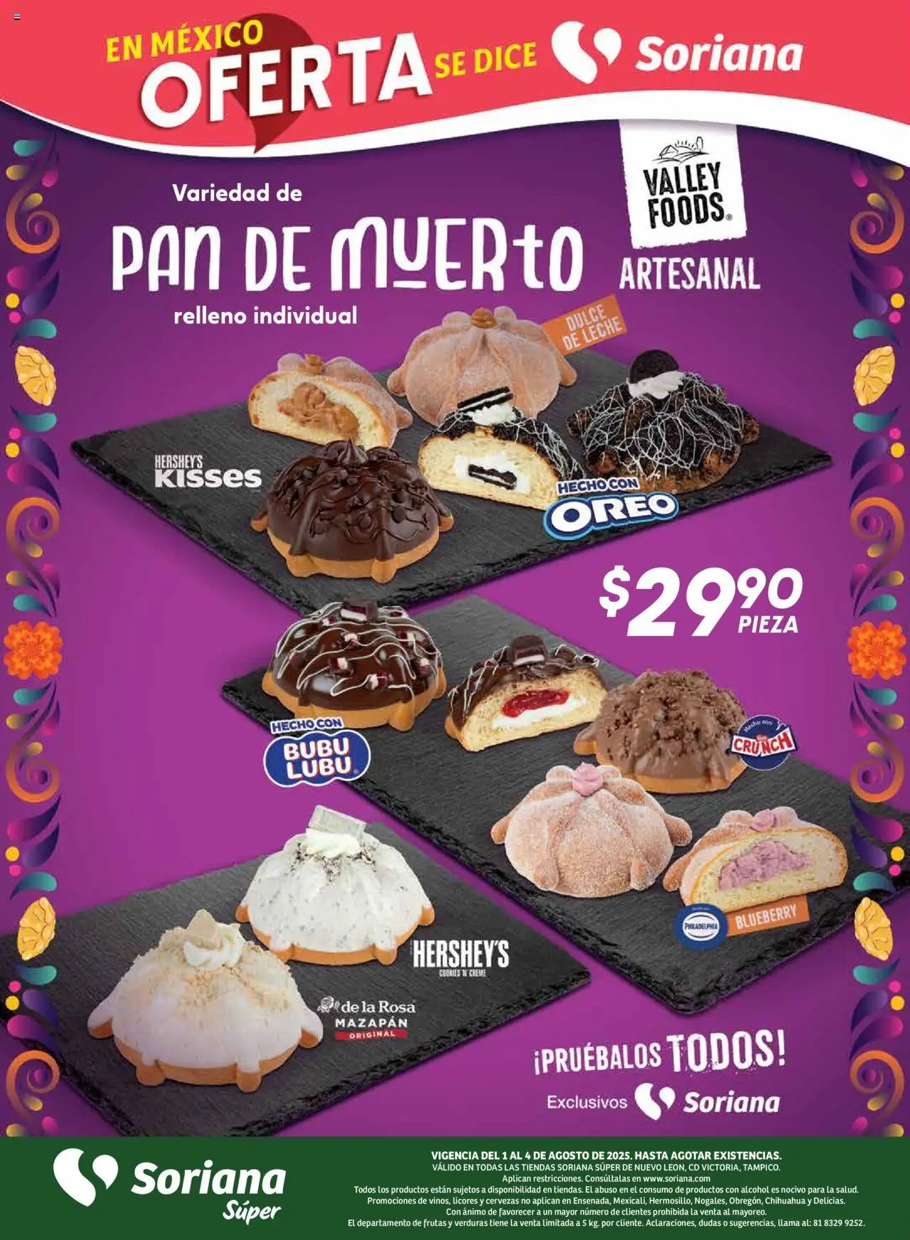 Nuevas ofertas de Soriana válidas en toda la República Mexicana desde el 01.08.2025. ¡Encuentra las mejores ofertas en Soriana - Fin de Semana Súper: Nuevo León, Ciudad Victoria y Tampico! | Página: 9 | Productos: Dulce de leche, Leche, Pan