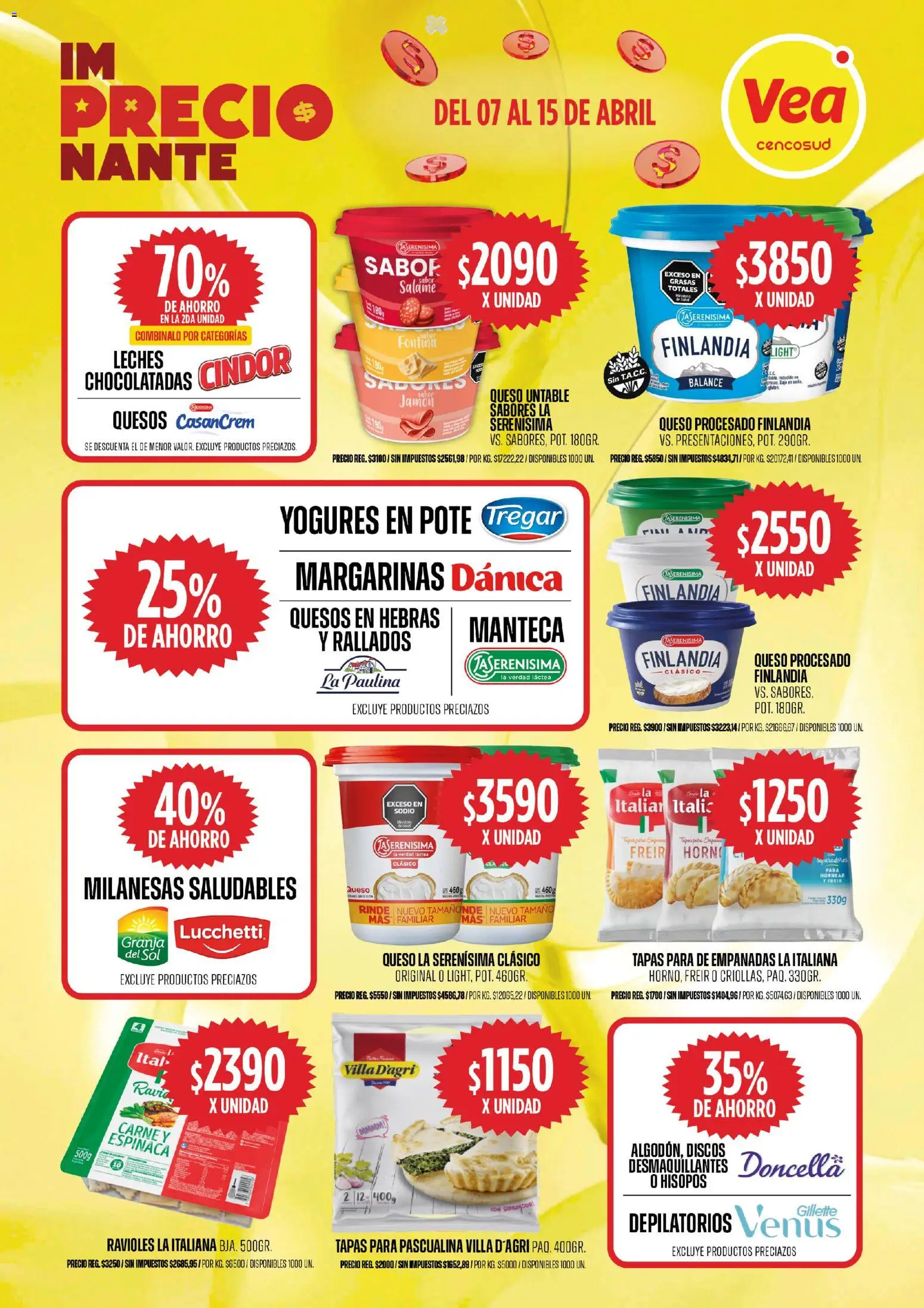 Vea ofertas │ válido desde el 07.04.2026 | Página: 7 | Productos: Manteca, Queso, Jamón, Ravioles