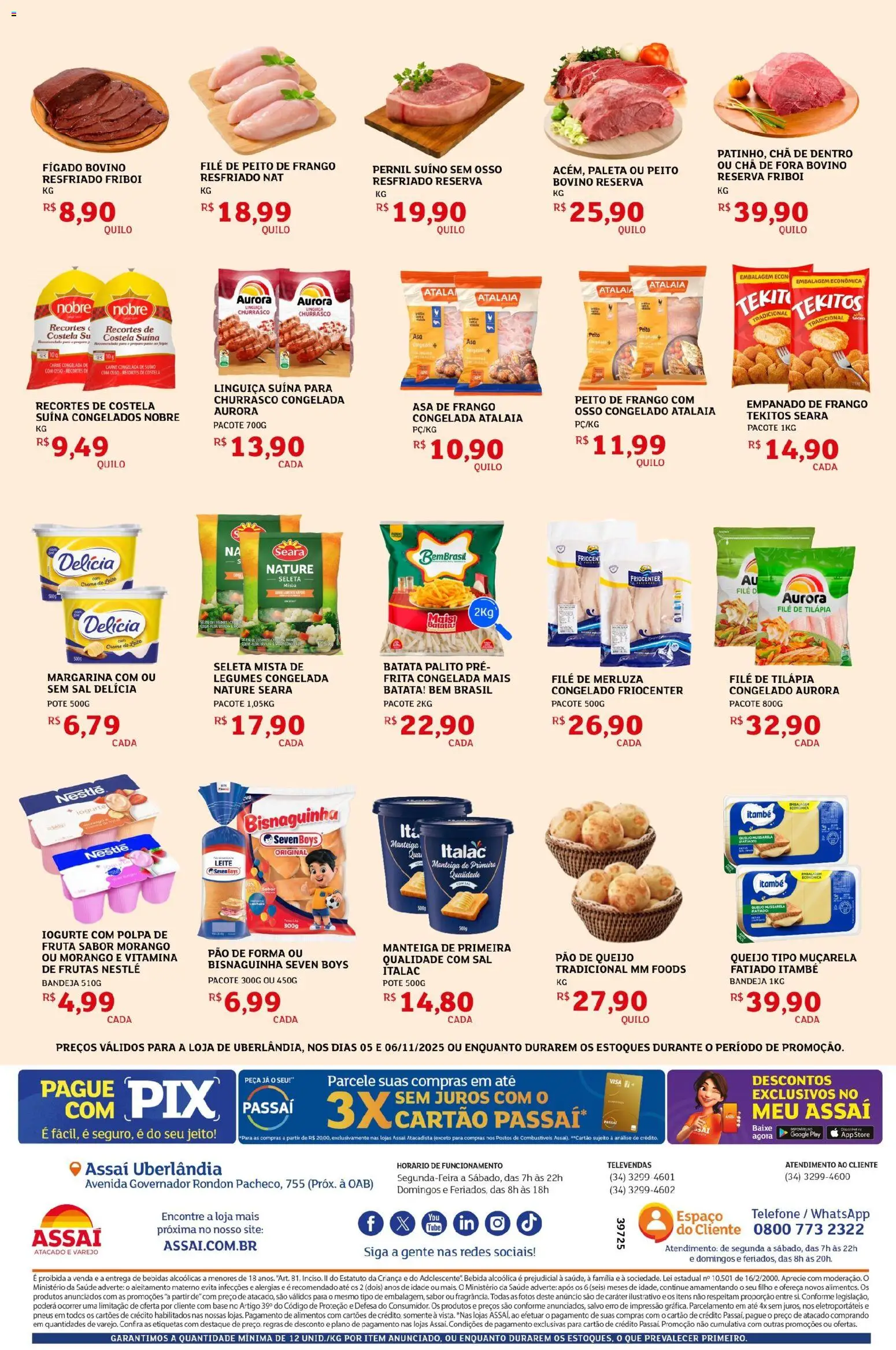 Assaí Atacadista Folheto - válido de 05.11.2025 | Página: 2 | Produtos: Pernil, Pão, Sal, Margarina