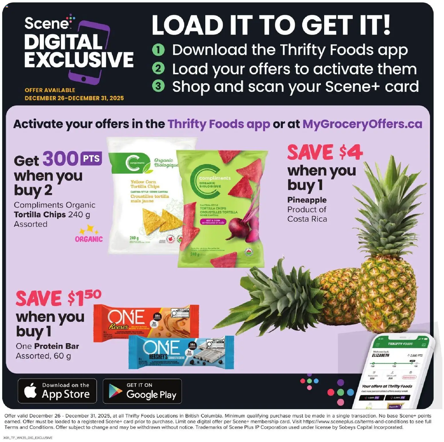 Thrifty Foods flyer valid from 26.12.2025 | Page: 18 | Products: Pineapple, Chips, Cookies, Butter