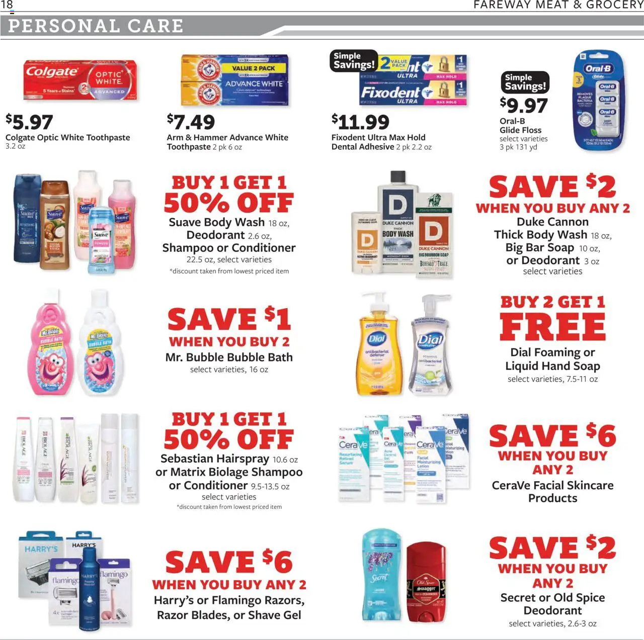 Fareway Weekly Ad - valid from 08.09.2025 | Page: 18 | Products: Shampoo, Hammer, Conditioner, Bourbon