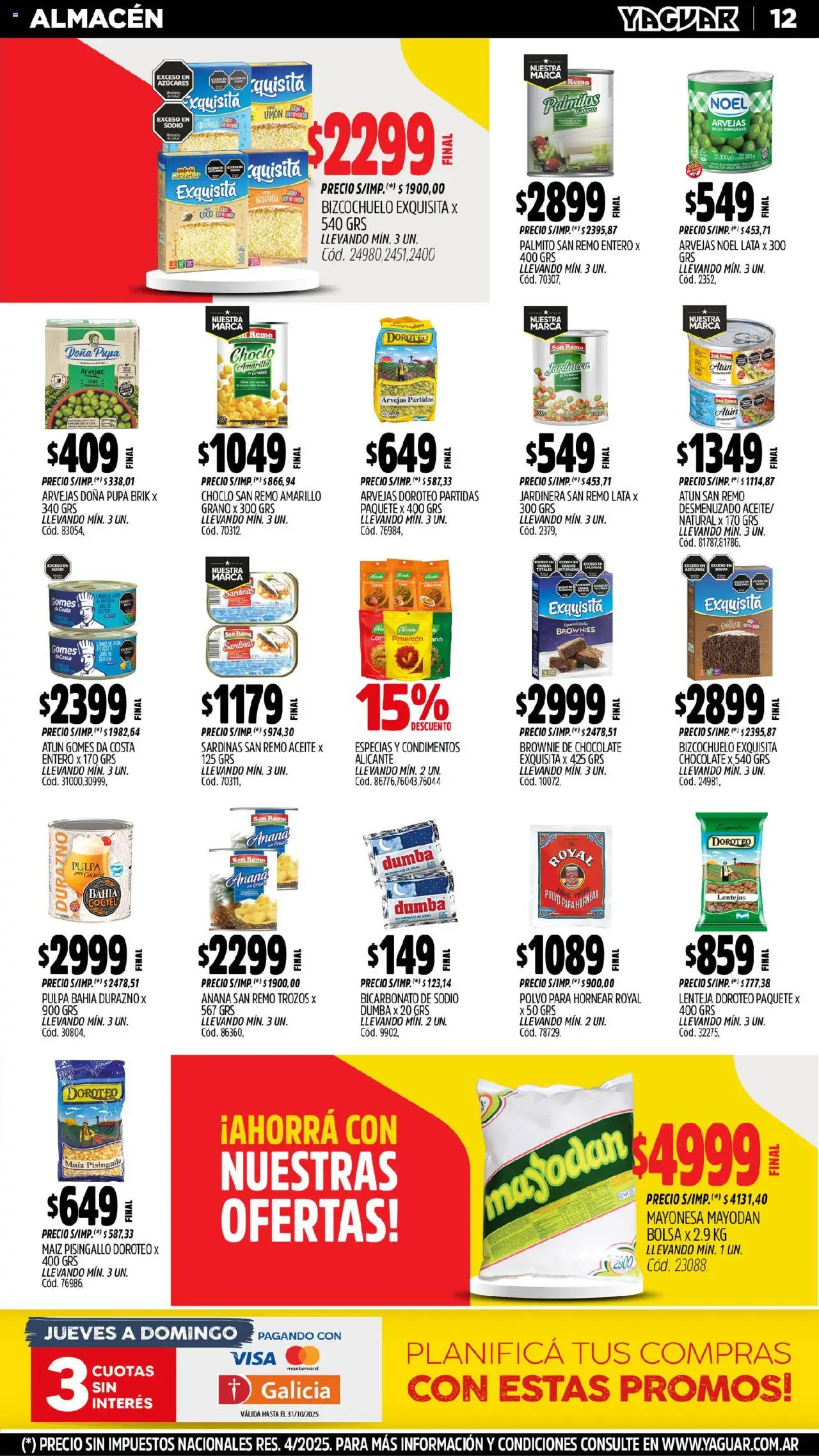 Yaguar catálogo - Jujuy │ válido desde el 13.10.2025 | Página: 12 | Productos: Bolsa, Ananá, Limón, Chocolate