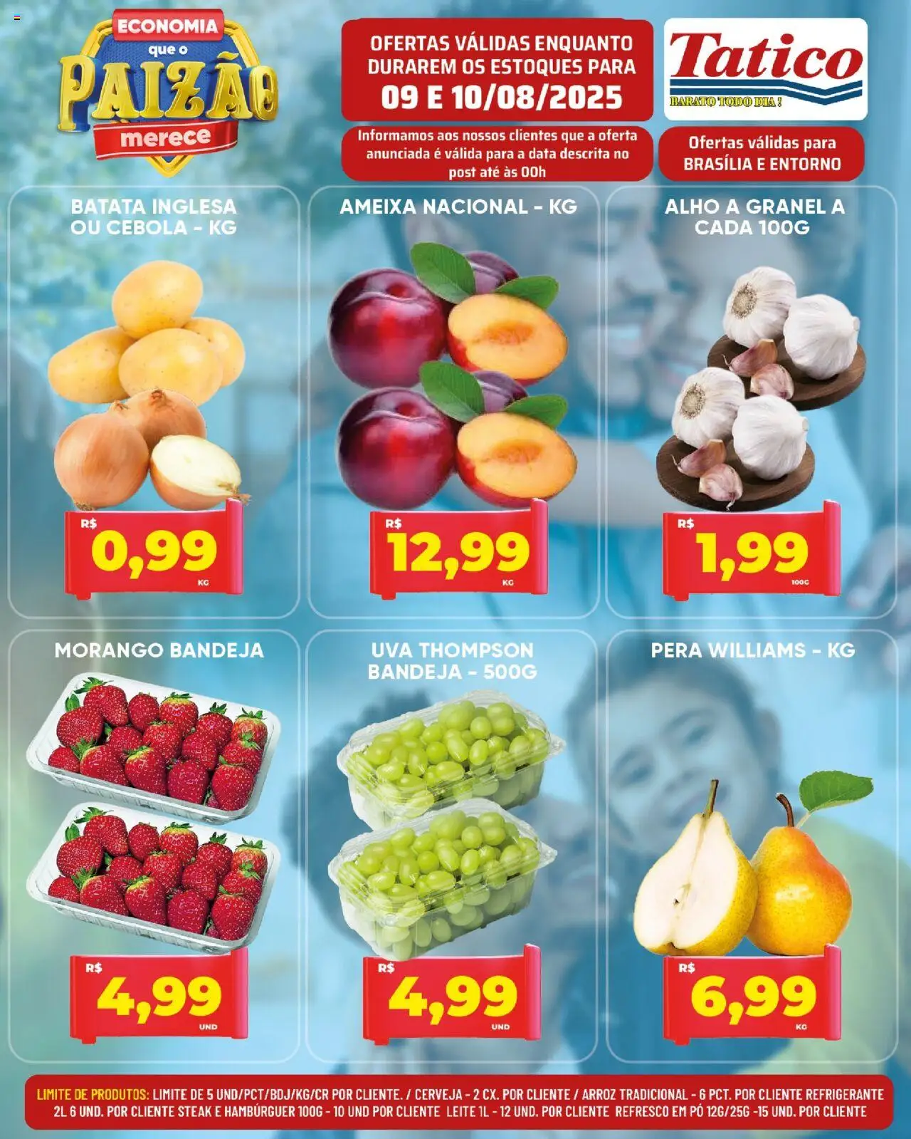 Tatico Folheto - válido de 09.08.2025 | Página: 6 | Produtos: Pera, Cerveja, Arroz, Batata