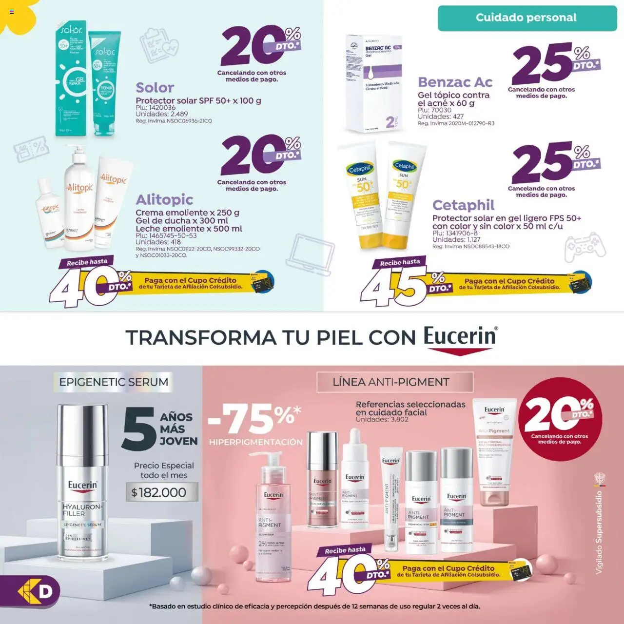 Colsubsidio revista - valida desde el 12.09.2025 | Página: 2 | Productos: Crema, Ducha, Protector solar, Gel de ducha