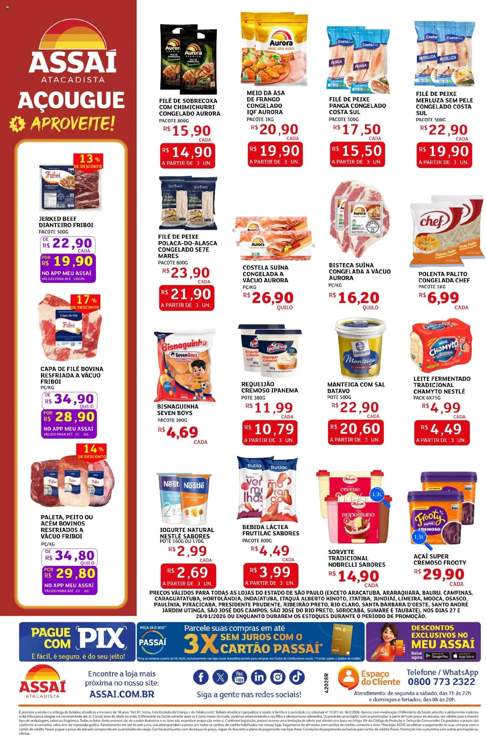 Assaí Atacadista Folheto - válido de 27.01.2026 | Página: 2 | Produtos: Manteiga, Iogurte, Sal, Requeijão