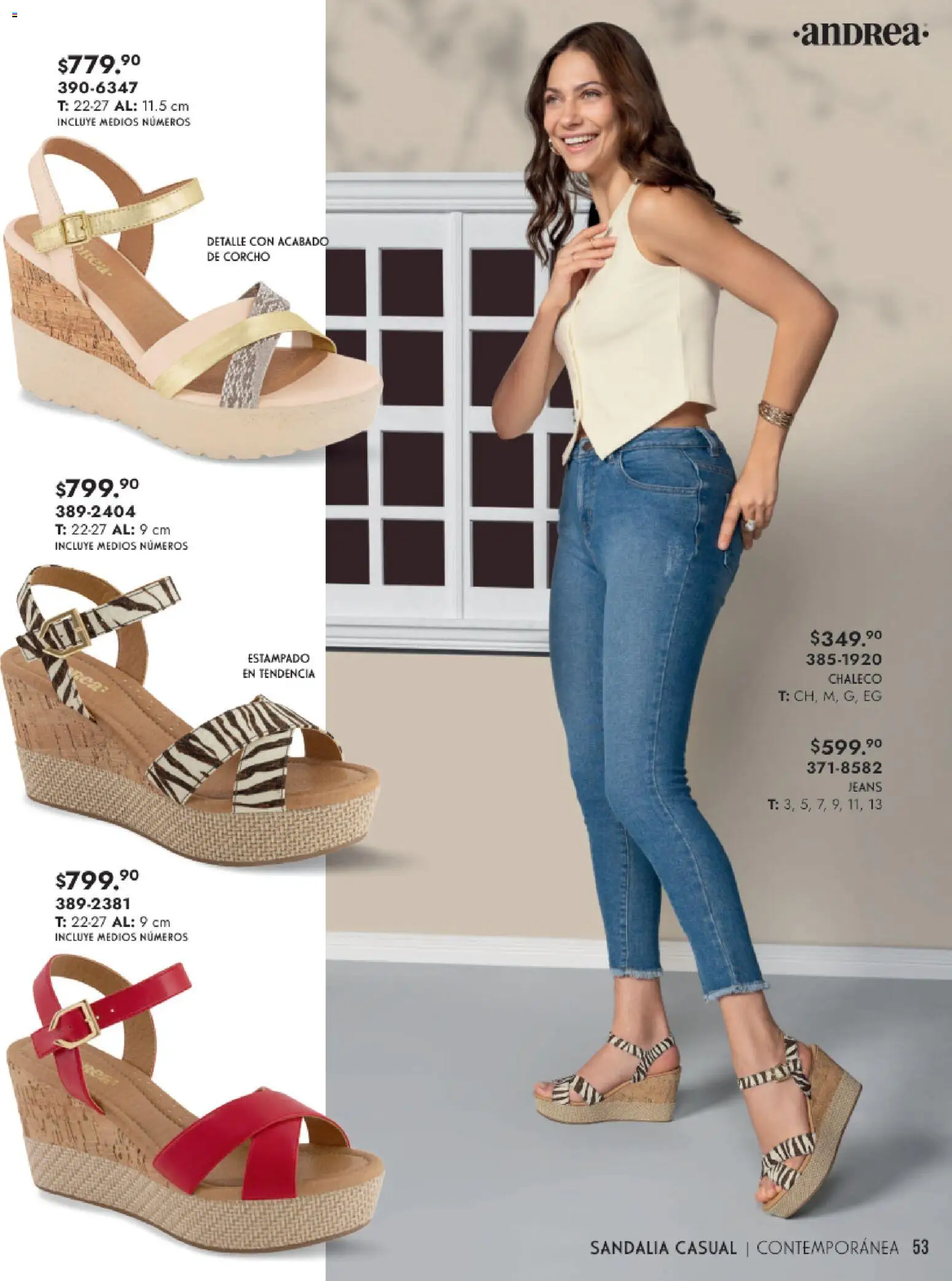 Nuevas ofertas de Andrea válidas en toda la República Mexicana desde el 25.01.2026. ¡Encuentra las mejores ofertas en Andrea catálogo Calzado Dama! | Página: 53 | Productos: Chaleco