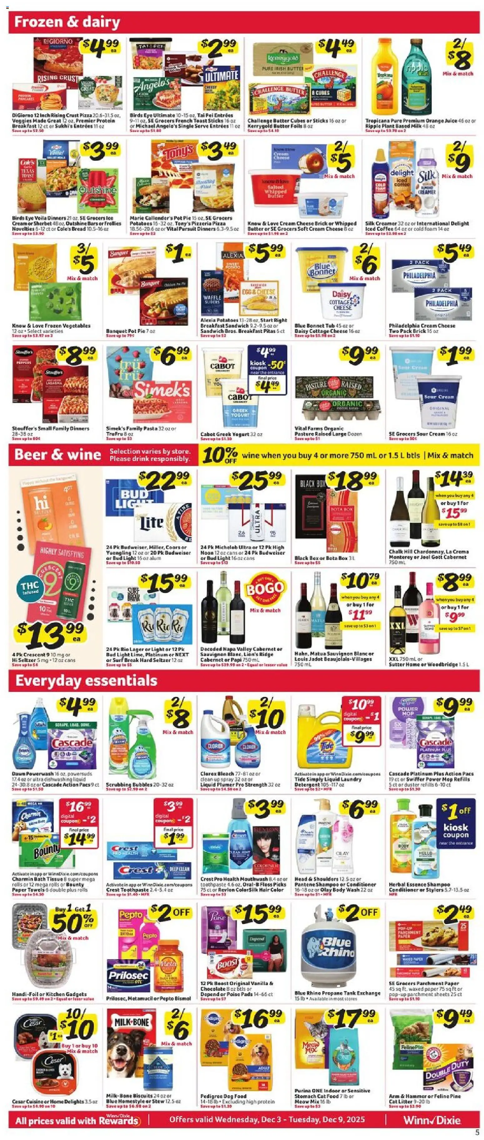 Winn Dixie Weekly Circular - FL - valid from 03.12.2025 | Page: 5 | Products: Milk, Beer, Toothpaste, Potatoes