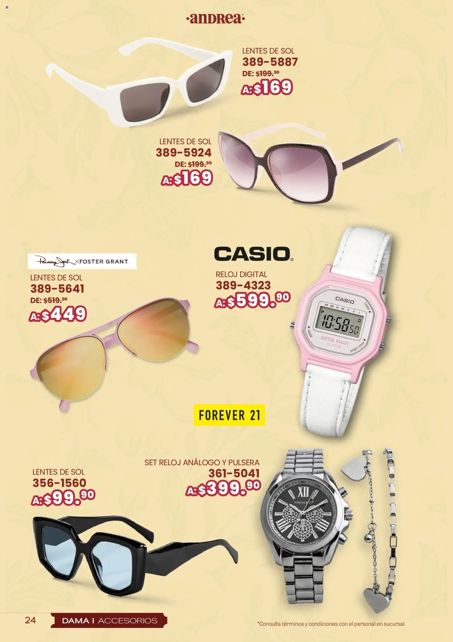 Nuevas ofertas de Andrea válidas en toda la República Mexicana desde el 25.01.2026. ¡Encuentra las mejores ofertas en Andrea catálogo San Vatentín! | Página: 24 | Productos: Lentes, Pulsera, Lentes de sol, Reloj