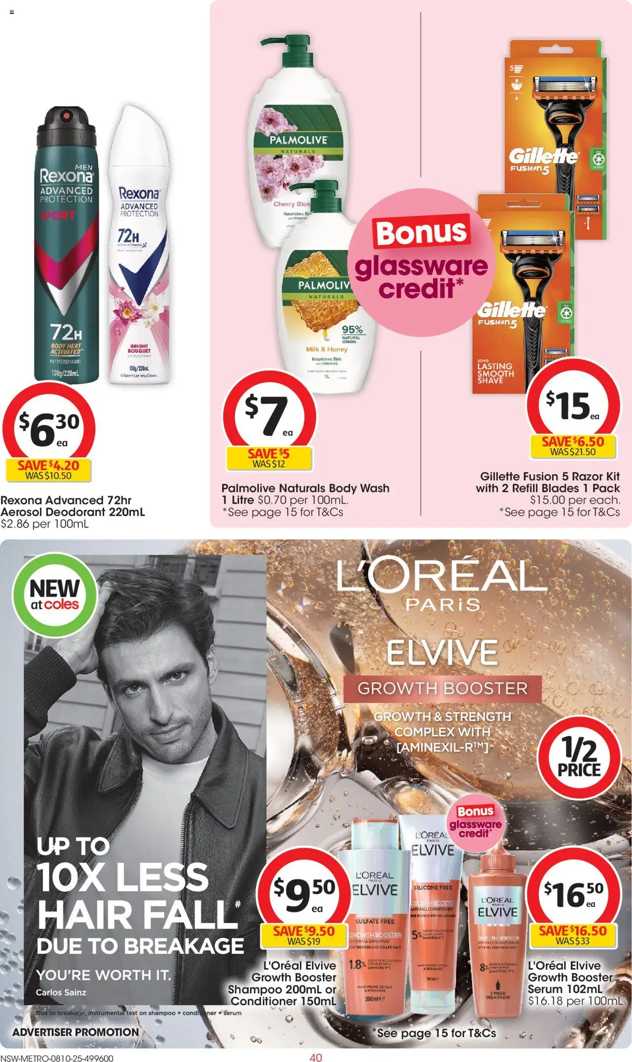 Coles catalogue - valid from 08.10.2025 | Page: 40 | Products: Milk, Glassware, Deodorant, Treatment