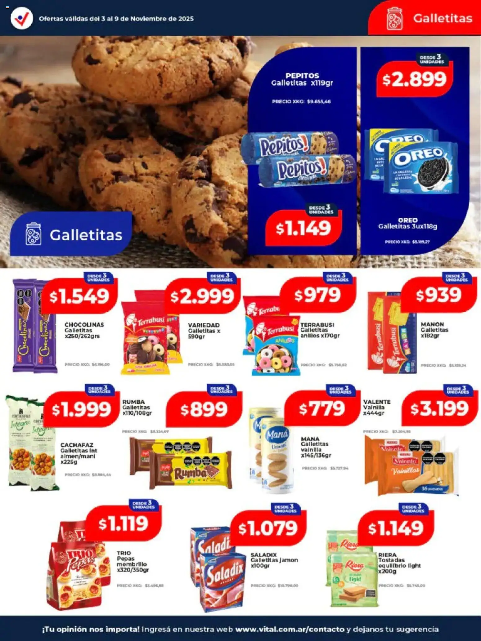 Vital - Ofertas - Posadas │ válido desde el 03.11.2025 | Página: 16 | Productos: Galletitas, Jamón