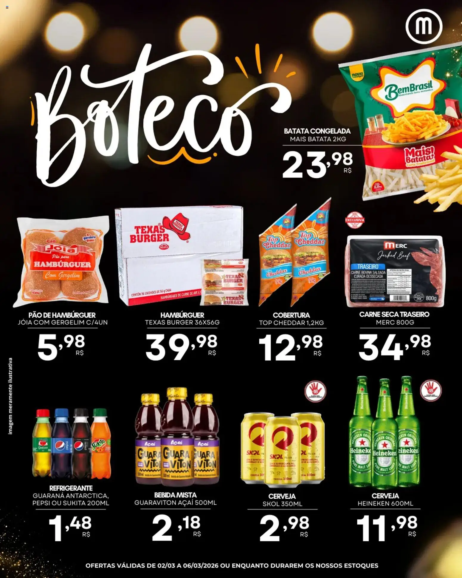 Mercadão Atacadista Folheto - válido de 02.03.2026 | Página: 4 | Produtos: Pão, Cerveja, Refrigerante, Açaí