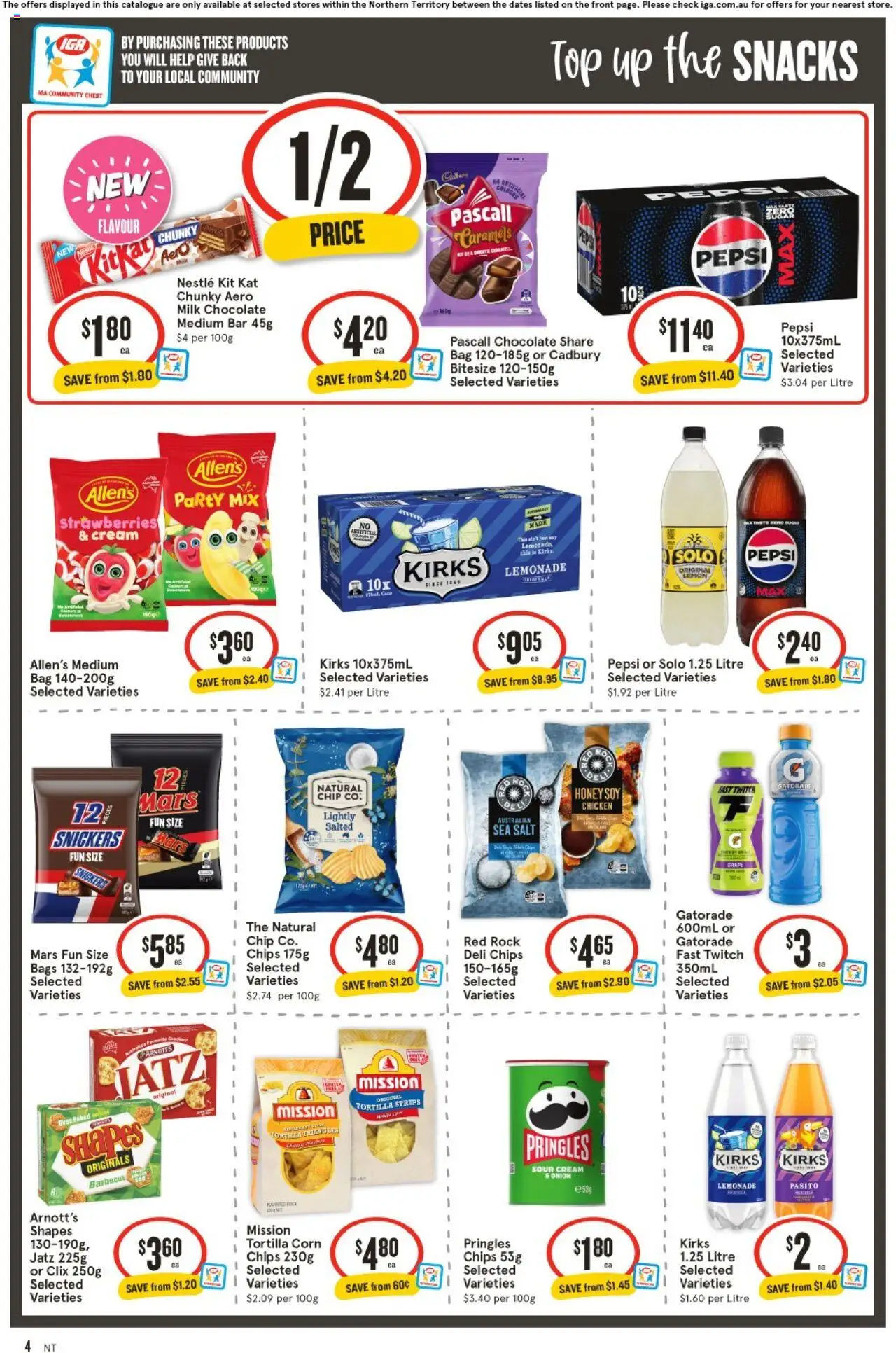 IGA catalogue - valid from 20.08.2025 | Page: 5 | Products: Chocolate, Chicken, Strawberries, Bag