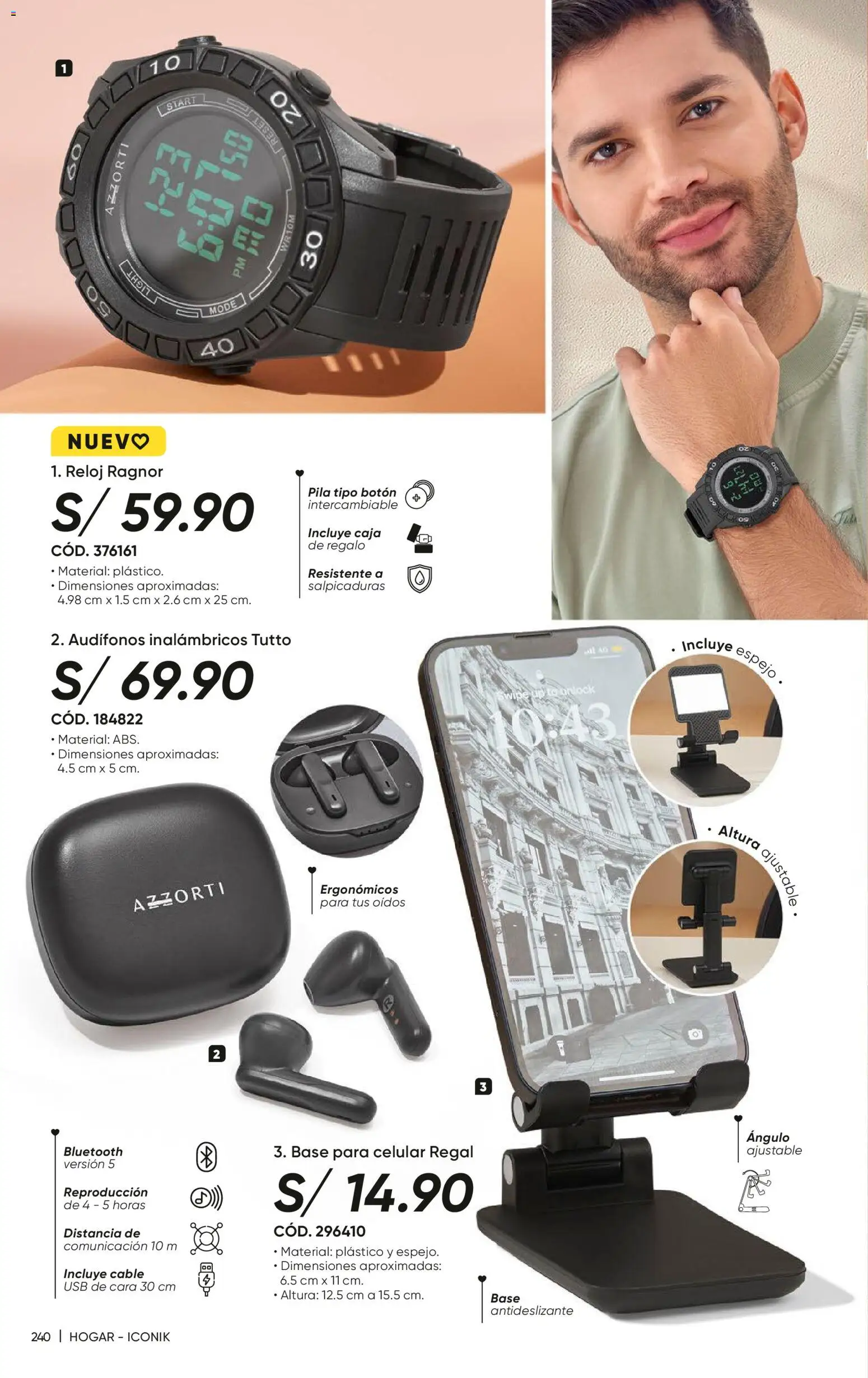 Catálogo Azzorti válido desde 07.01.2026 | Página: 243 | Productos: Espejo, Reloj, Cable, Celular