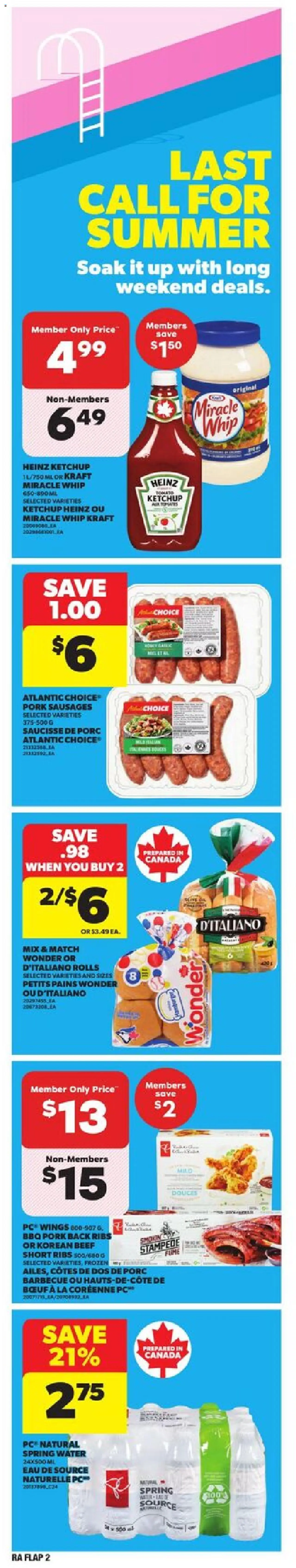 Atlantic Superstore flyer valid from 28.08.2025 | Page: 2 | Products: Beef, Ketchup, PC, Pork