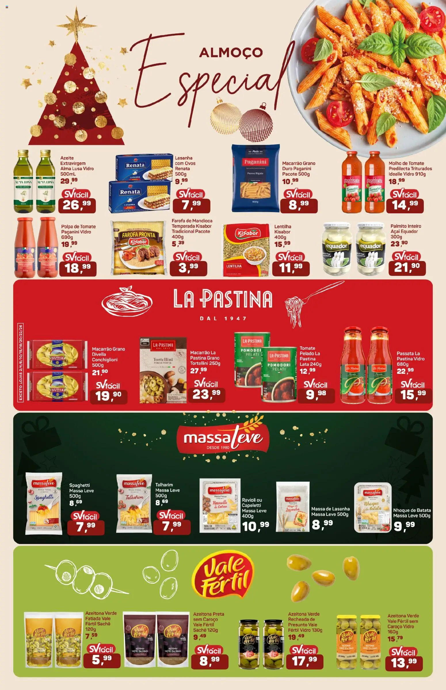 Supermercados São Vicente Folheto - válido de 17.12.2025 | Página: 5 | Produtos: Talharim, Macarrão, Carne, Farofa