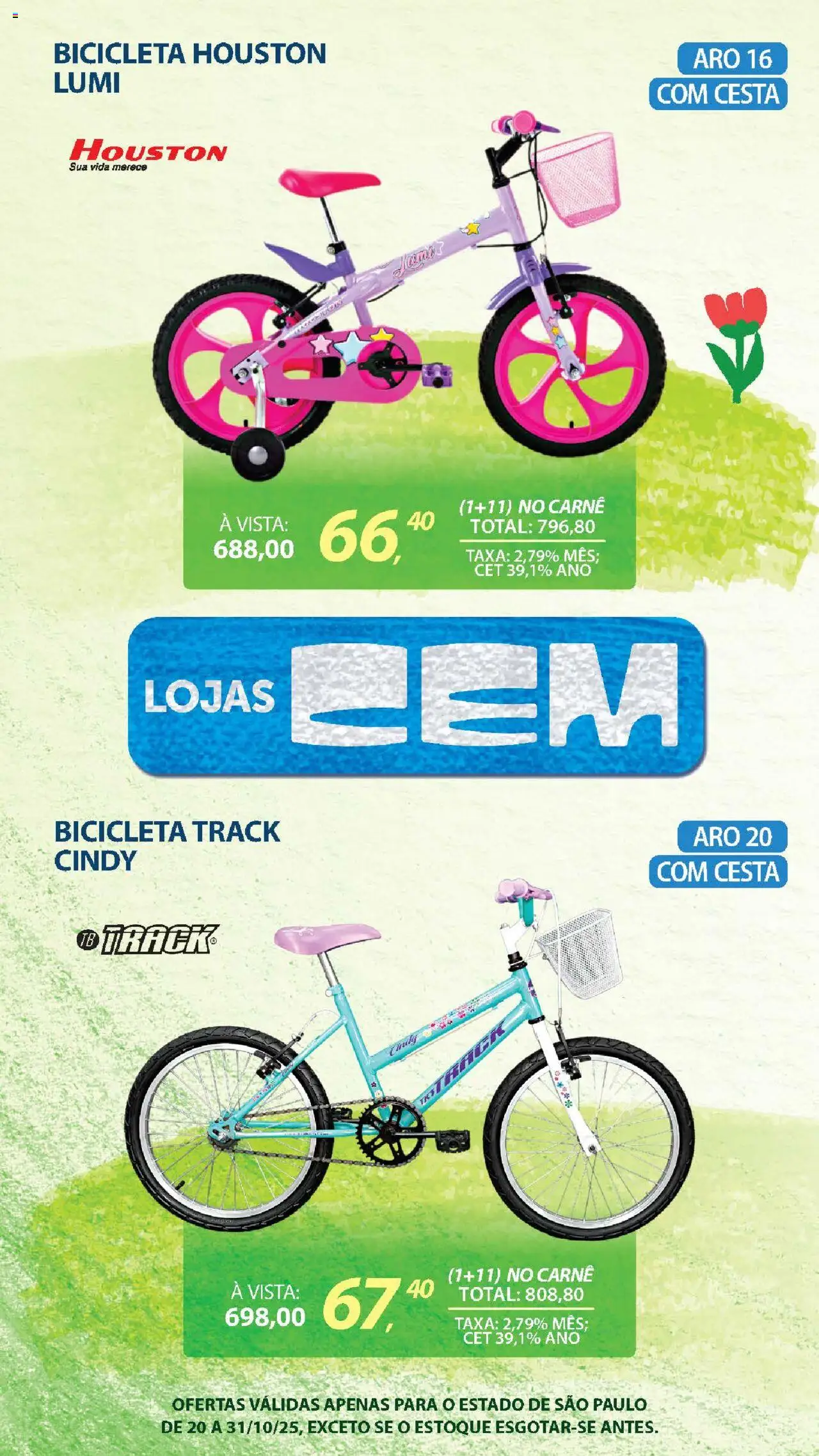 Lojas Cem Folheto - válido de 20.10.2025 | Página: 113 | Produtos: Bicicleta, Cesta, Carne