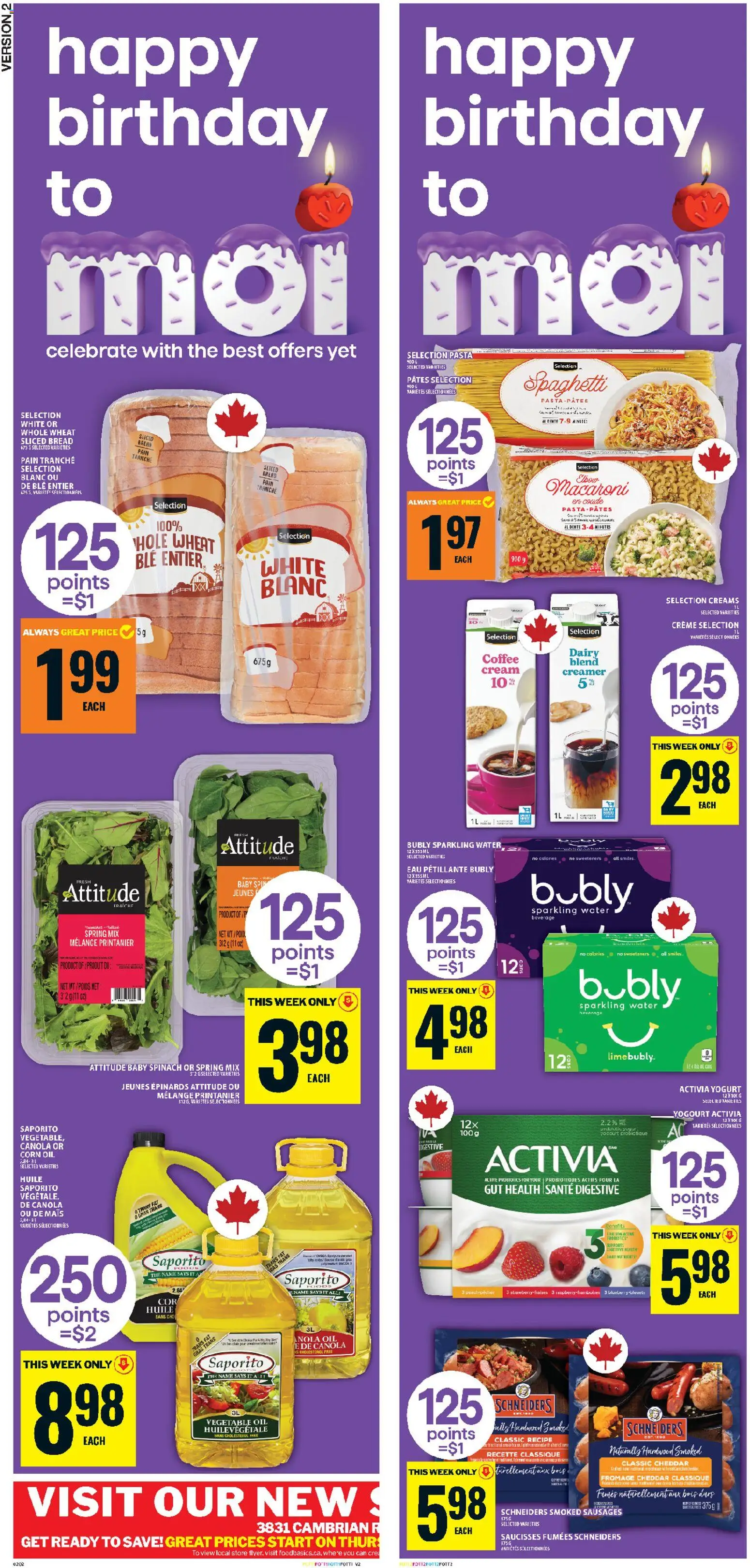 Food Basics flyer valid from 30.10.2025 | Page: 2 | Products: Cream, Yogurt, Oil, Bread