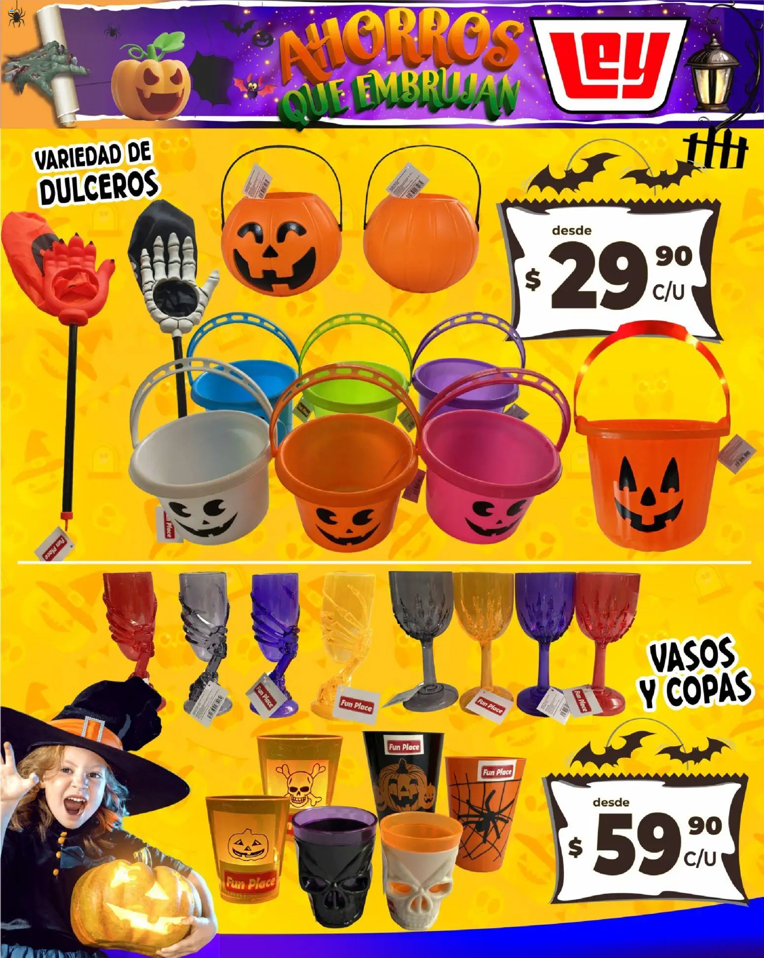 Nuevas ofertas de Casa Ley válidas en toda la República Mexicana desde el 24.10.2025. ¡Encuentra las mejores ofertas en Casa Ley Folleto Halloween! | Página: 9 | Productos: Vasos