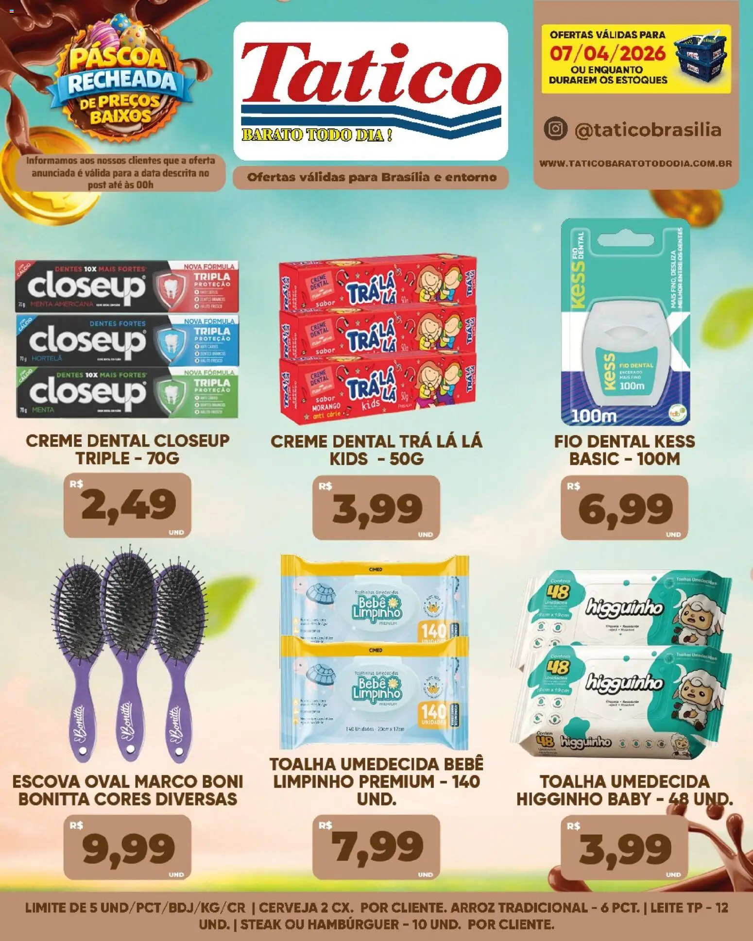 Tatico Folheto - válido de 08.04.2026 | Página: 39 | Produtos: Escova, Cerveja, Arroz, Fio dental