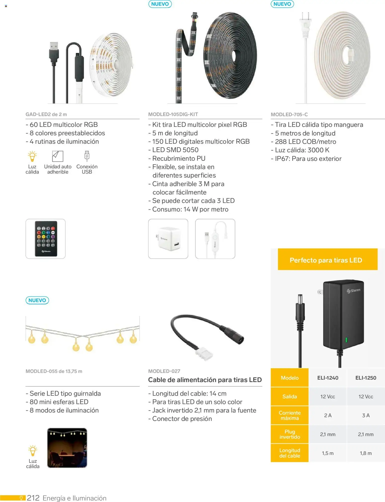 Nuevas ofertas de Steren válidas en toda la República Mexicana desde el 01.01.2026. ¡Encuentra las mejores ofertas en Steren catálogo! | Página: 224 | Productos: Fuente, Cable, Conector, Cinta