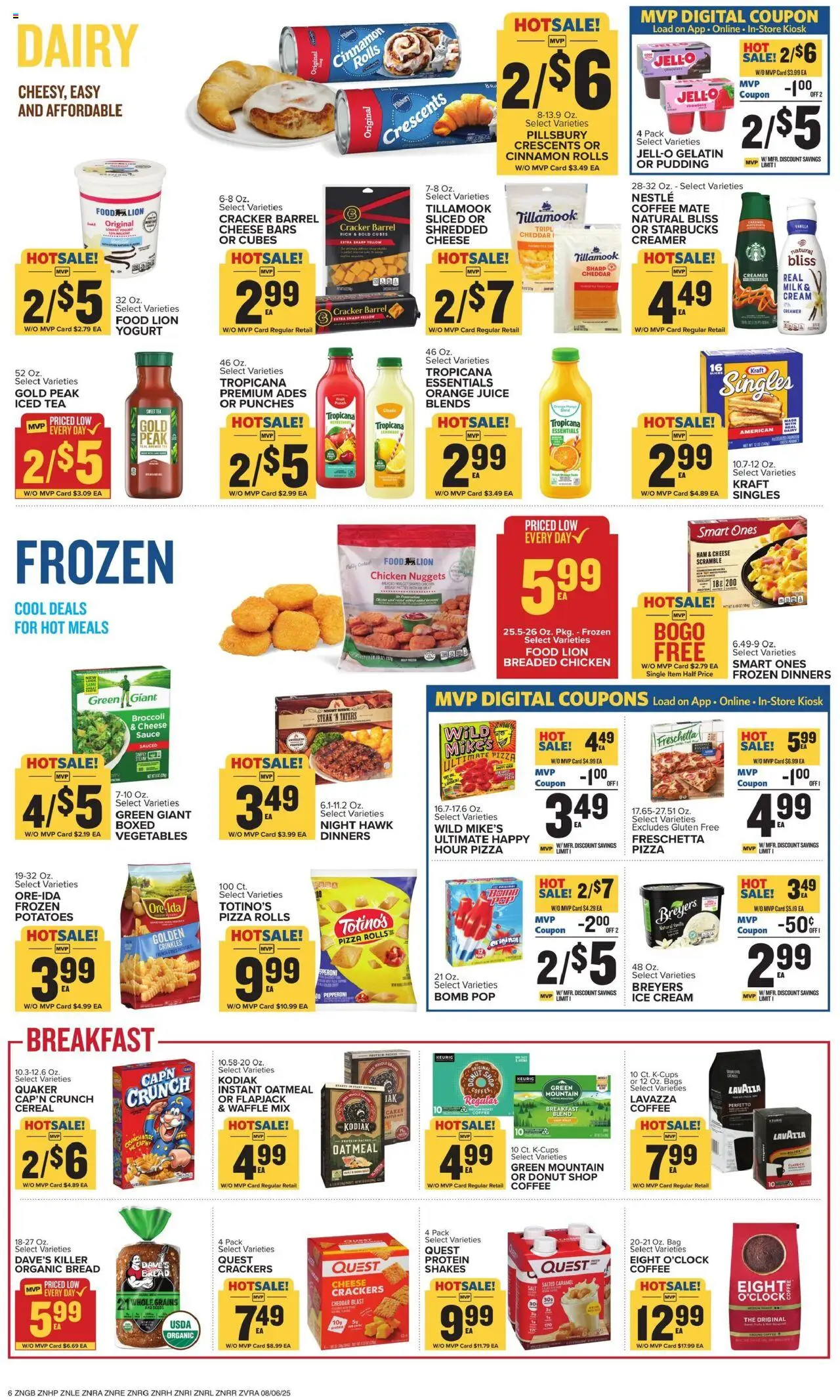 Food Lion Weekly Ad - valid from 06.08.2025 | Page: 6 | Products: Broccoli, Coffee, Pizza, Tea