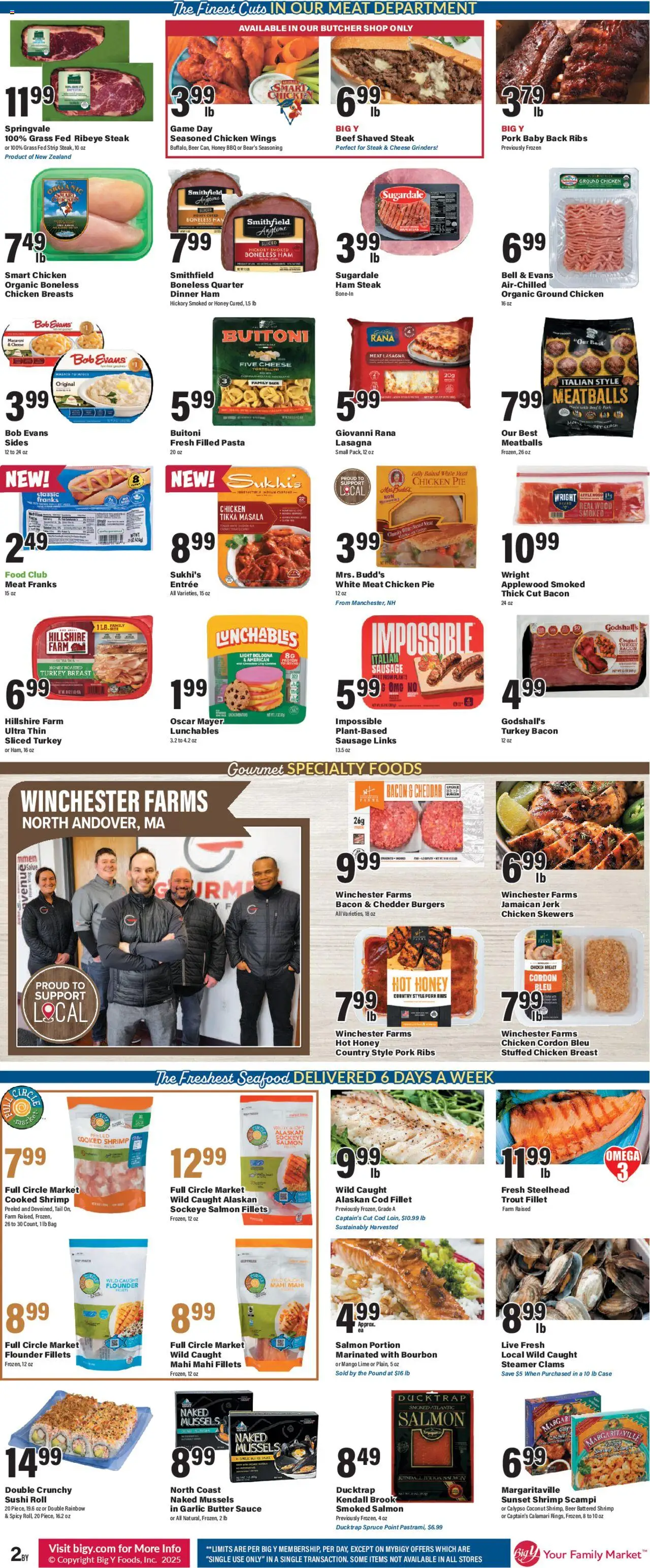 Big Y Weekly Ad - valid from 18.09.2025 | Page: 4 | Products: Beer, Beef, Pasta, Seafood